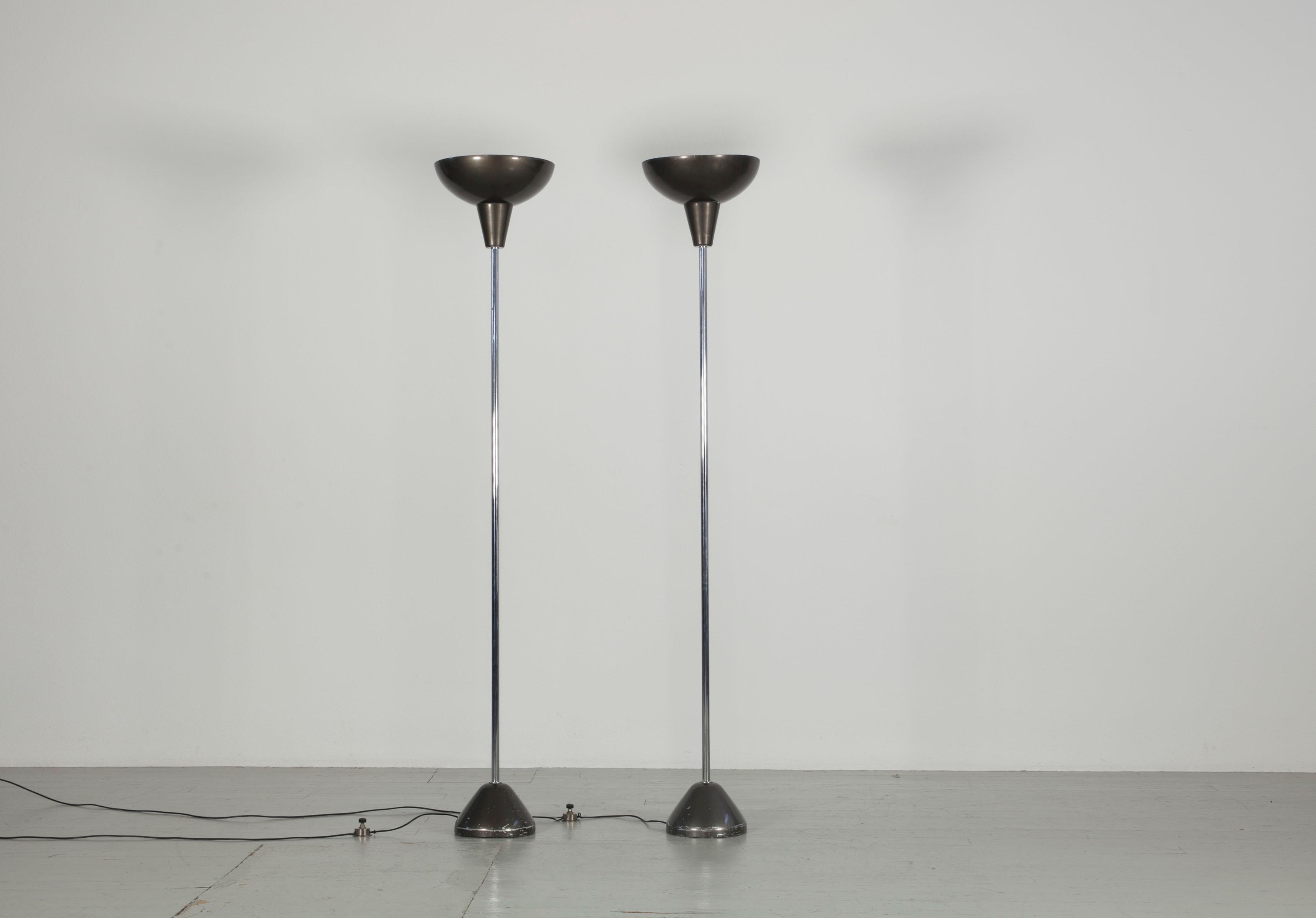 italien Ensemble de 2 lampadaires Luigi Caccia Dominioni fabriqués par Azucena en 1948