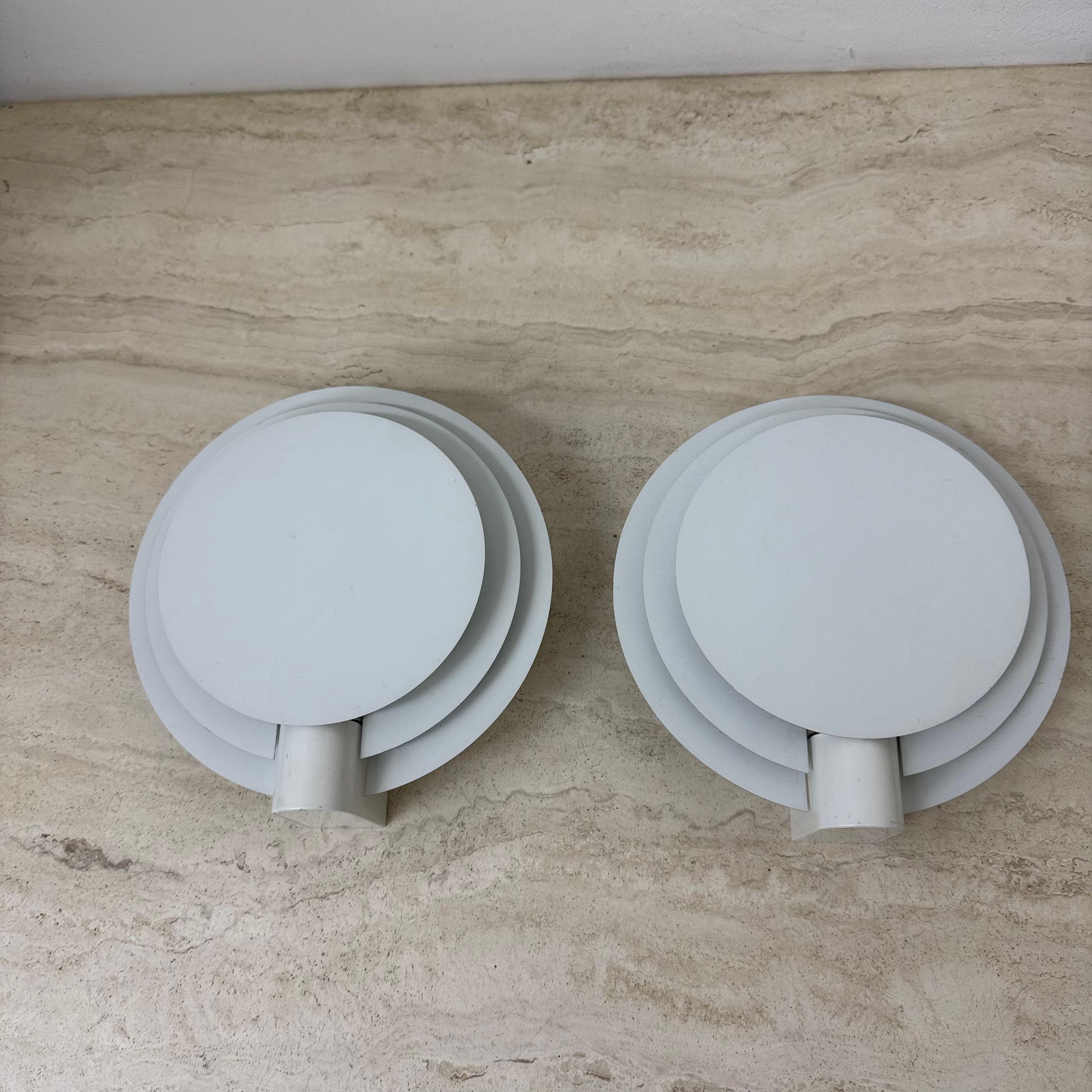 2er-Set Lumiance runde Wandleuchten 'Planeta' 1970er (Moderne der Mitte des Jahrhunderts) im Angebot
