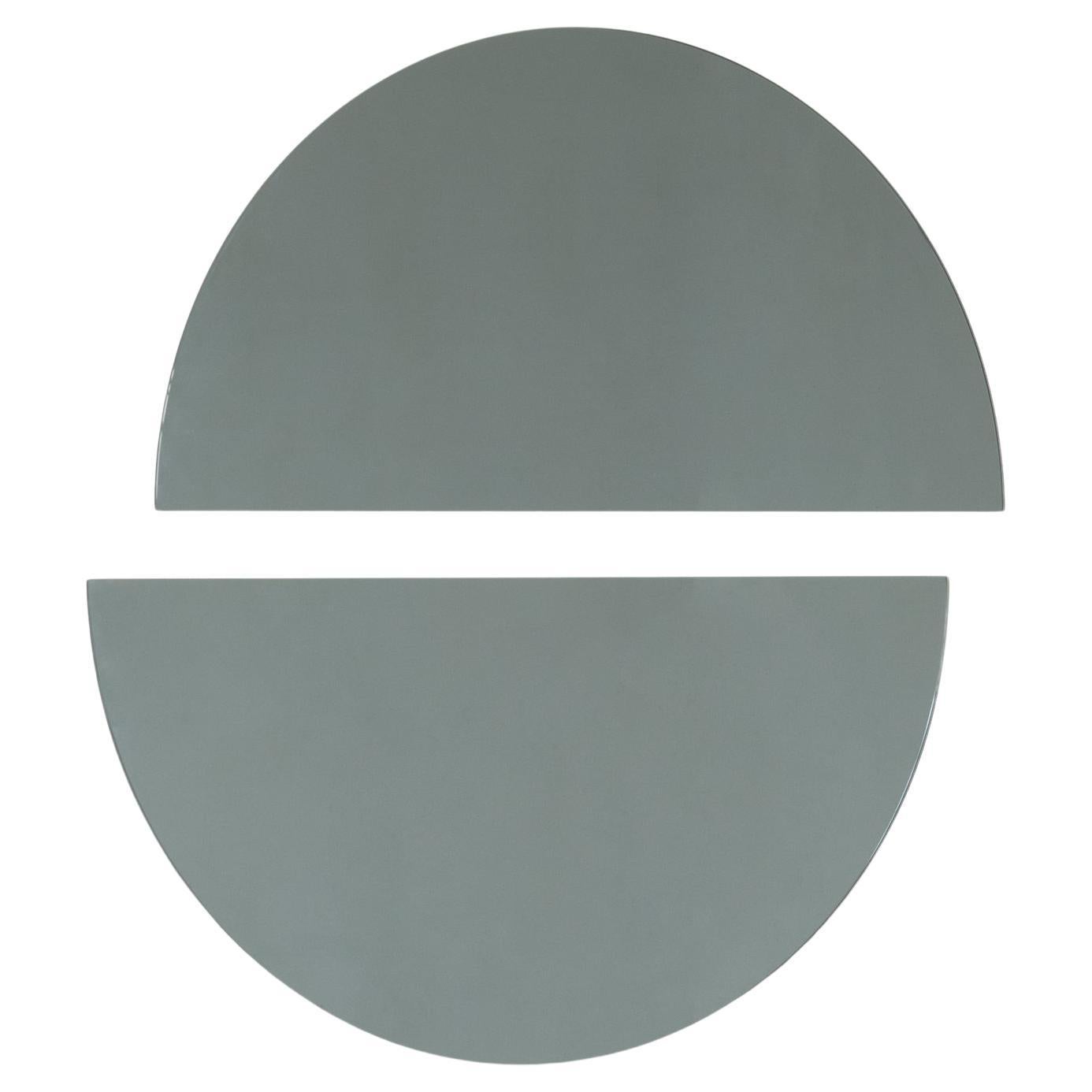 2er-Set Luna Halbmond schwarz getönte runde rahmenlose minimalistische Spiegel, groß