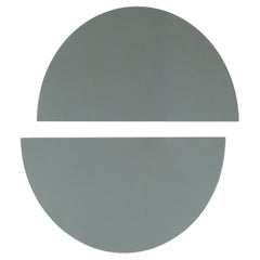 2er-Set Luna Halbmond schwarz getönte runde rahmenlose minimalistische Spiegel, groß