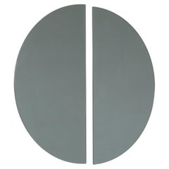 Set di 2 specchi moderni senza cornice Luna Half-Moon Black Tinted Round, XL