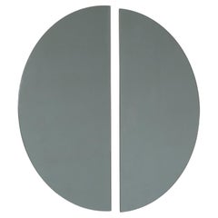 Set of 2 Luna Half-Moon Black Tinted Round Minimalist Frameless Mirrors, Regular