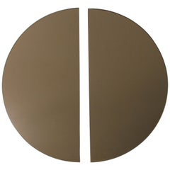 Set of 2 Luna Half-Moon Bronze Tinted Round Frameless Customisable Mirrors, XL
