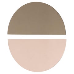 Set of 2 Luna Half-Moon Peach + Bronze Round Frameless Contemporary Mirrors, XL