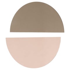 Set of 2 Luna Half-Moon Peach + Bronze Round Frameless Modern Mirrors, Medium