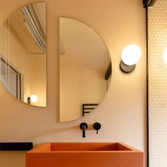 Set of 2 Luna Half-Moon Round Frameless Modern Mirrors Floating Effect, Medium