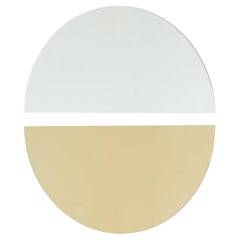 Set of 2 Luna Half-Moon Silver + Gold Contemporary Frameless Mirrors, Regular