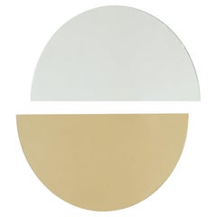 Ensemble de 2 miroirs minimalistes ronds Luna demi-lune argent et or sans cadre, XL