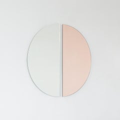 Ensemble de 2 miroirs Luna Half-Moon Silver + Rose Gold Peach sans cadre, régulier