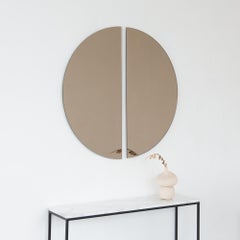 Set of 2 Luna Semi-Circular Bronze Tinted Minimalist Frameless Mirrors, Medium