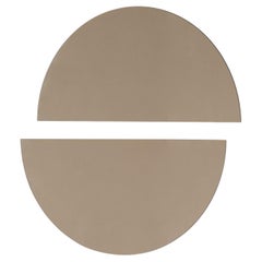 Set von 2 halbkugelförmigen, bronzefarben getönten, minimalistischen, rahmenlosen Luna-Spiegeln, Medium