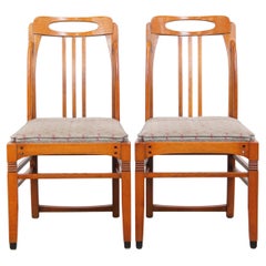 Set aus 2 luxuriösen Schuitema-Esszimmerstühlen im Art nouveau-Stil mit erstaunlichen Details