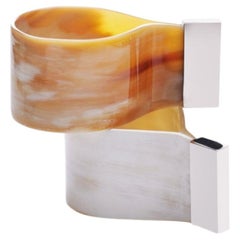 Set Of 2 Mabel Napkin Rings in Horn & Stainless Steel by Arcahorn