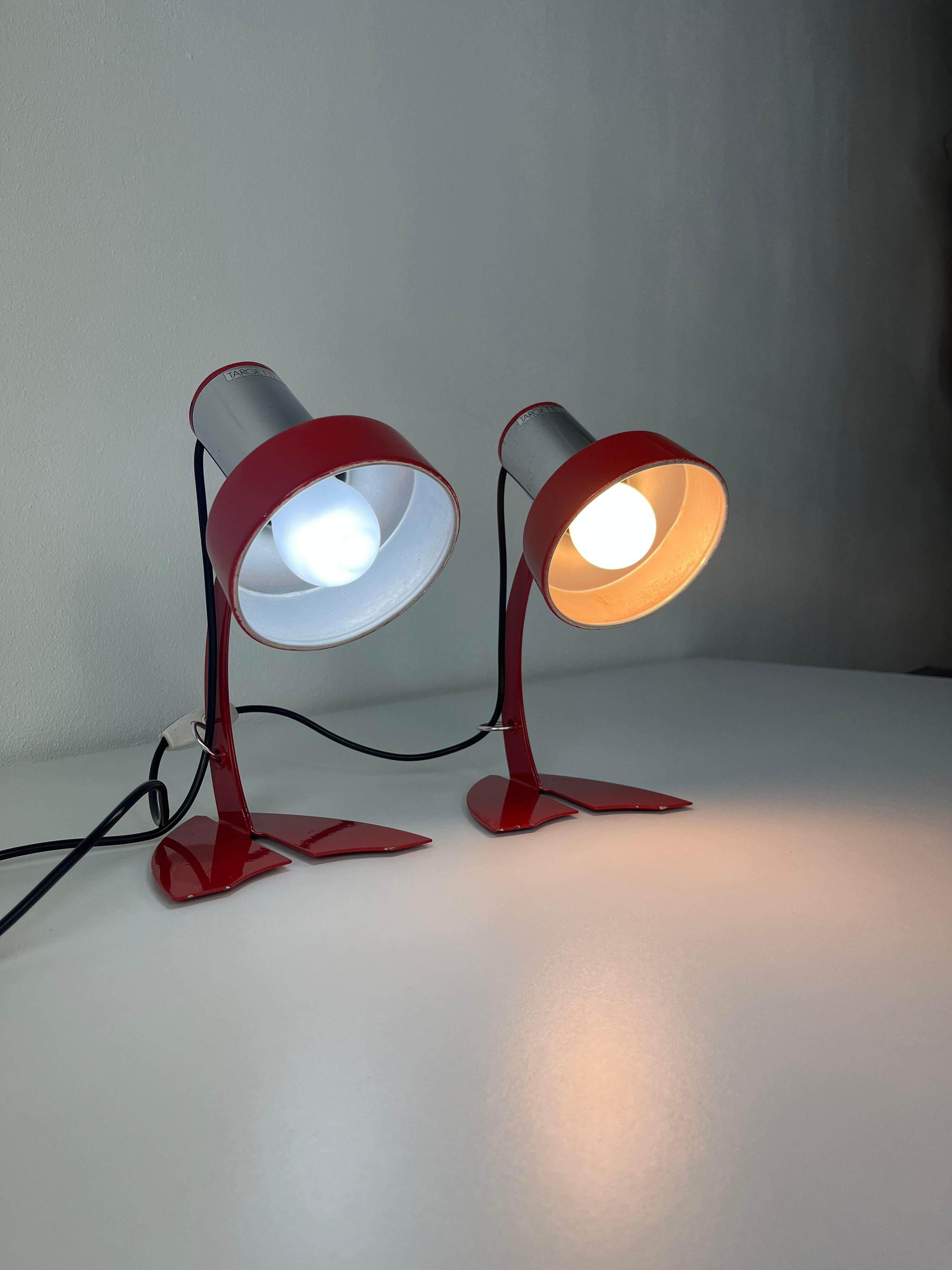 Set of 2 Made in Italy Bedside Lamps Targetti Sankey, 1970s For Sale 4