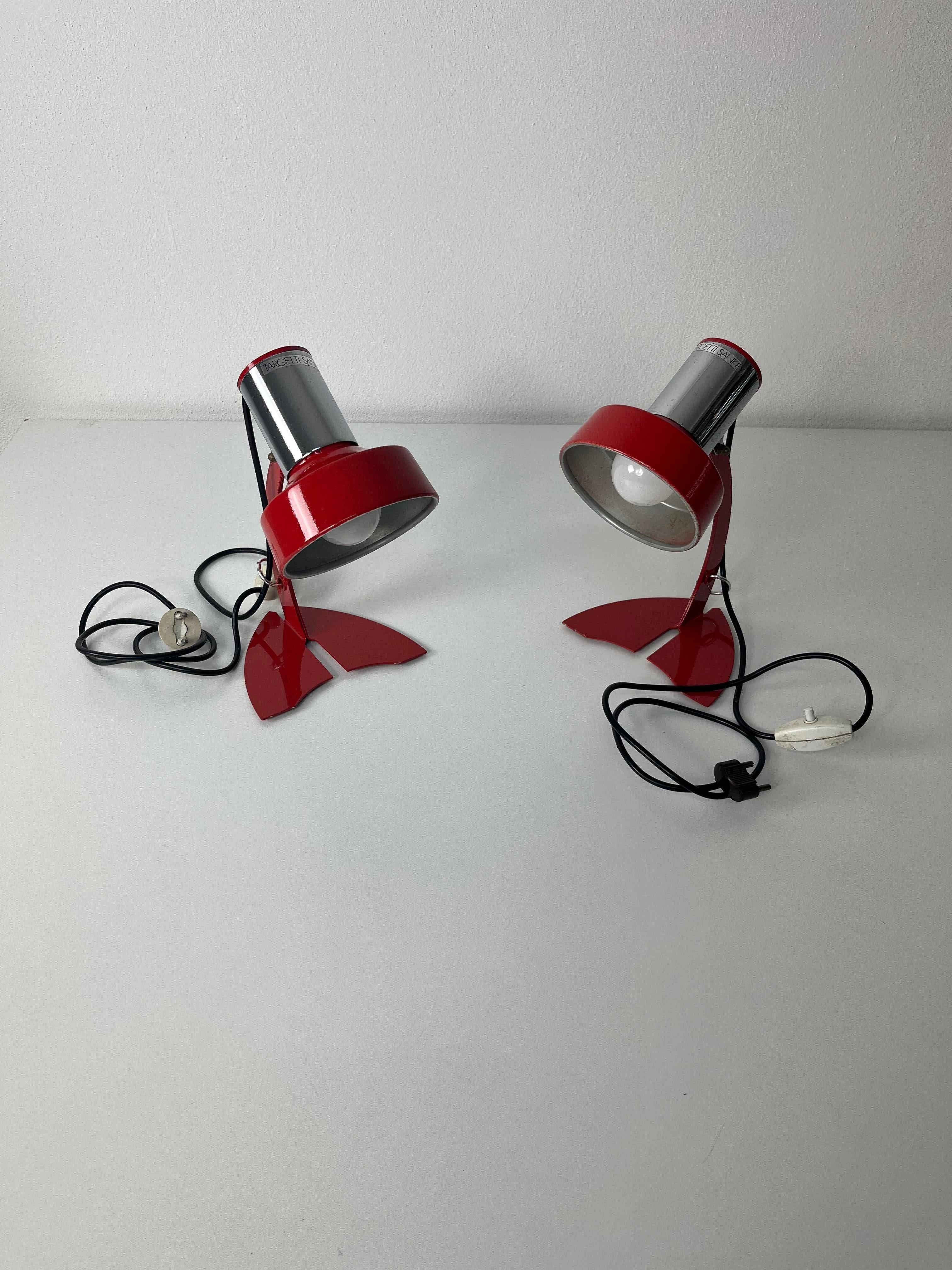Set of 2 Made in Italy Bedside Lamps Targetti Sankey, 1970s For Sale 7