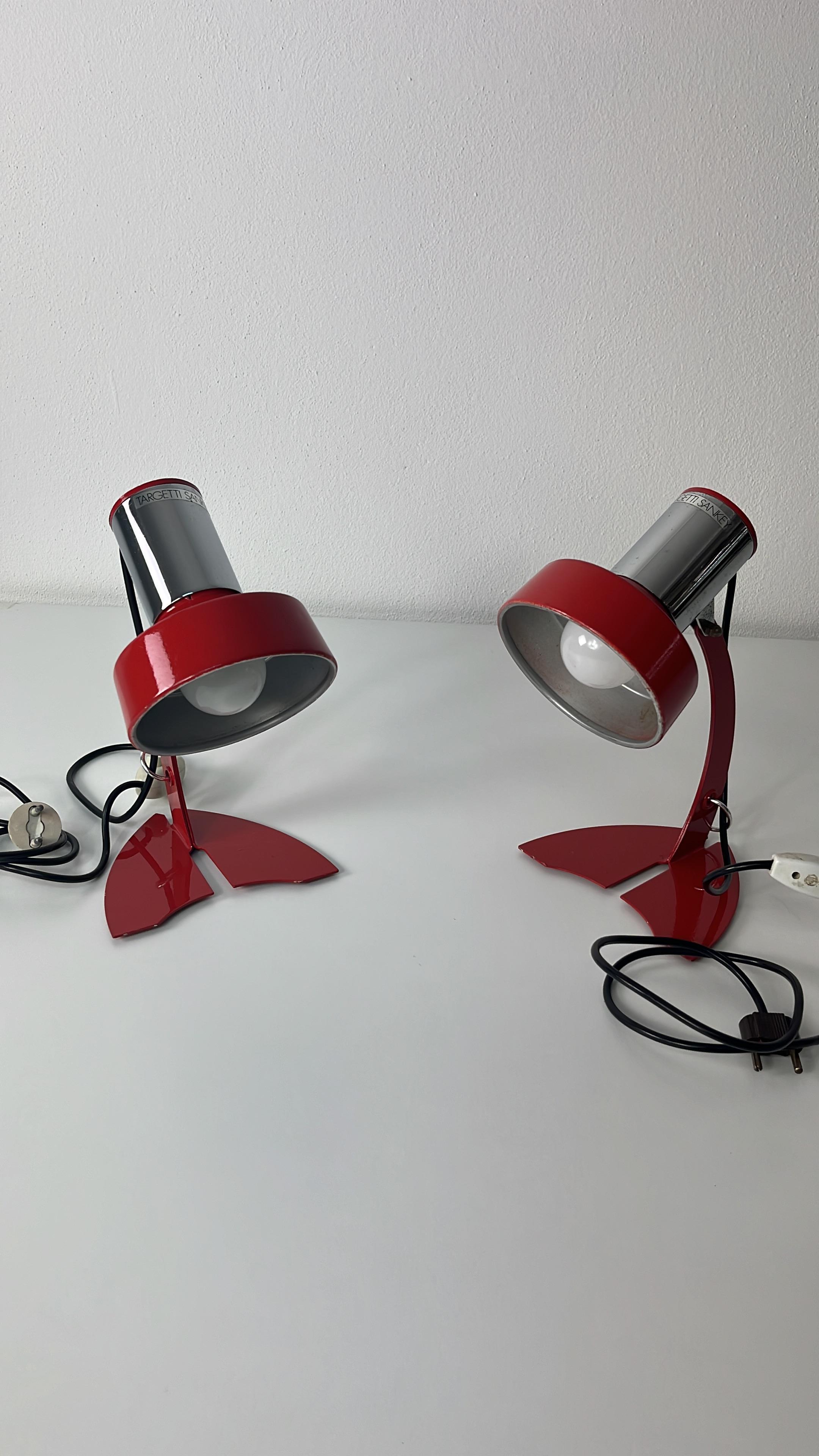 Set of 2 Made in Italy Bedside Lamps Targetti Sankey, 1970s For Sale 8