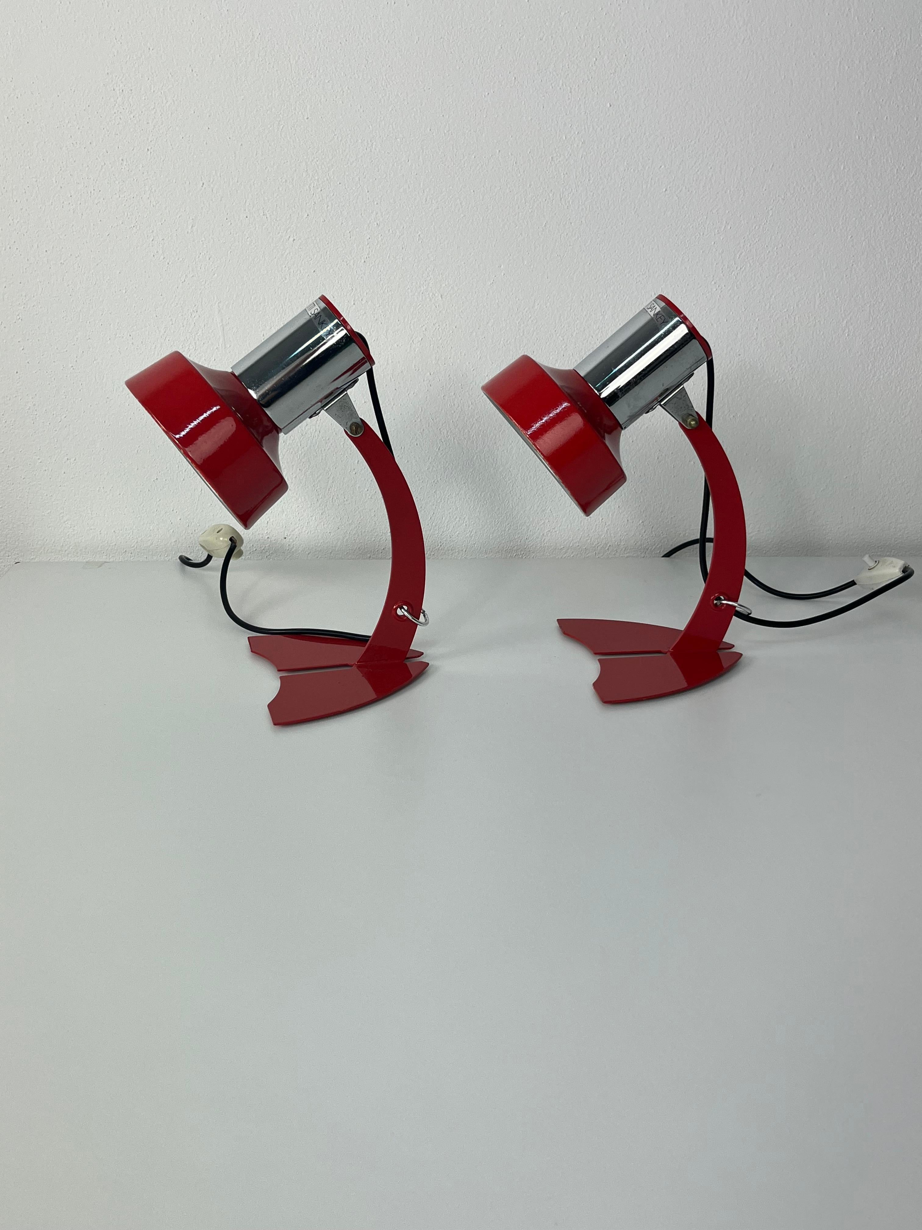 Italian Set of 2 Made in Italy Bedside Lamps Targetti Sankey, 1970s For Sale