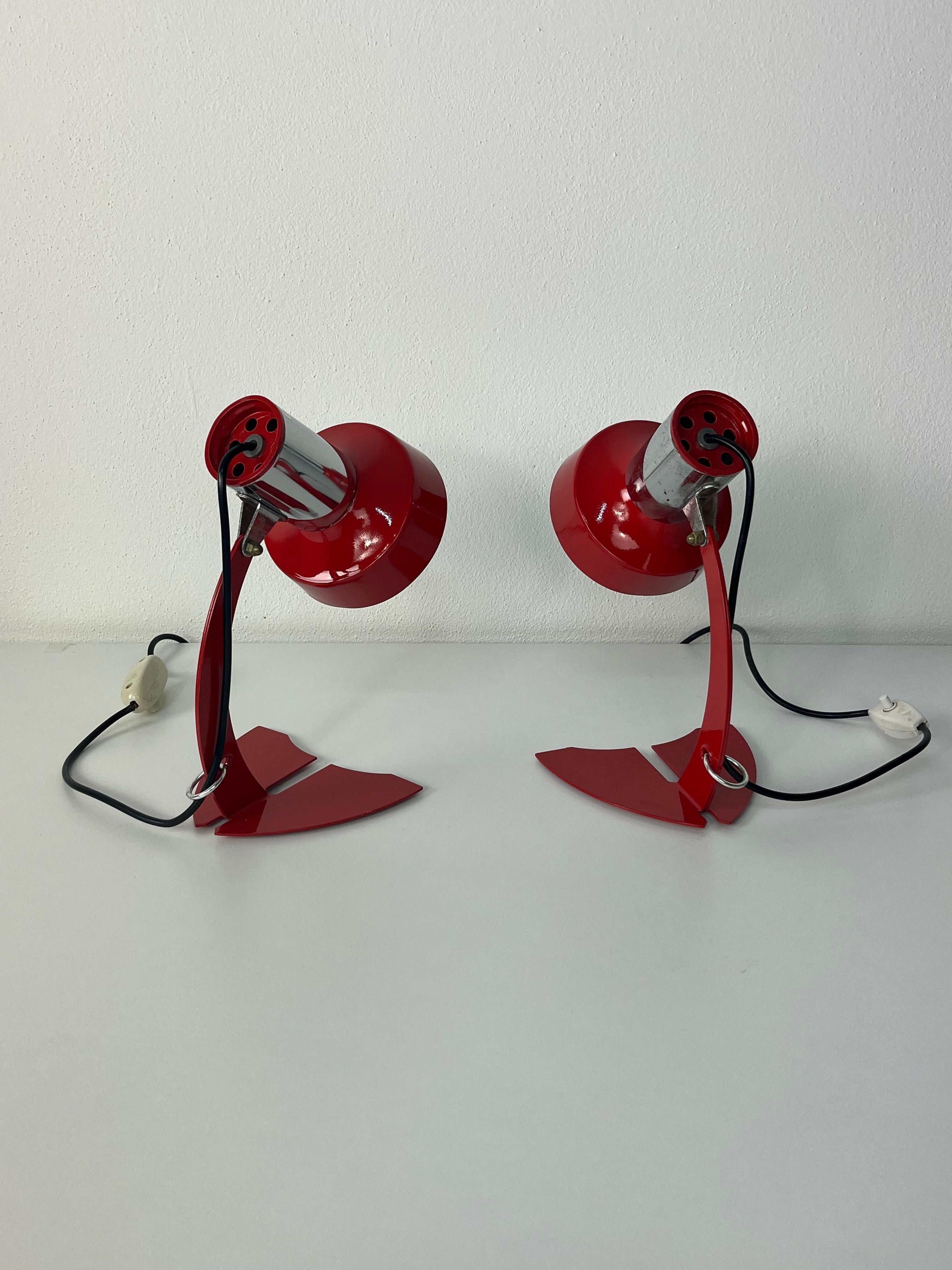 Set of 2 Made in Italy Bedside Lamps Targetti Sankey, 1970s In Good Condition For Sale In Palermo, IT