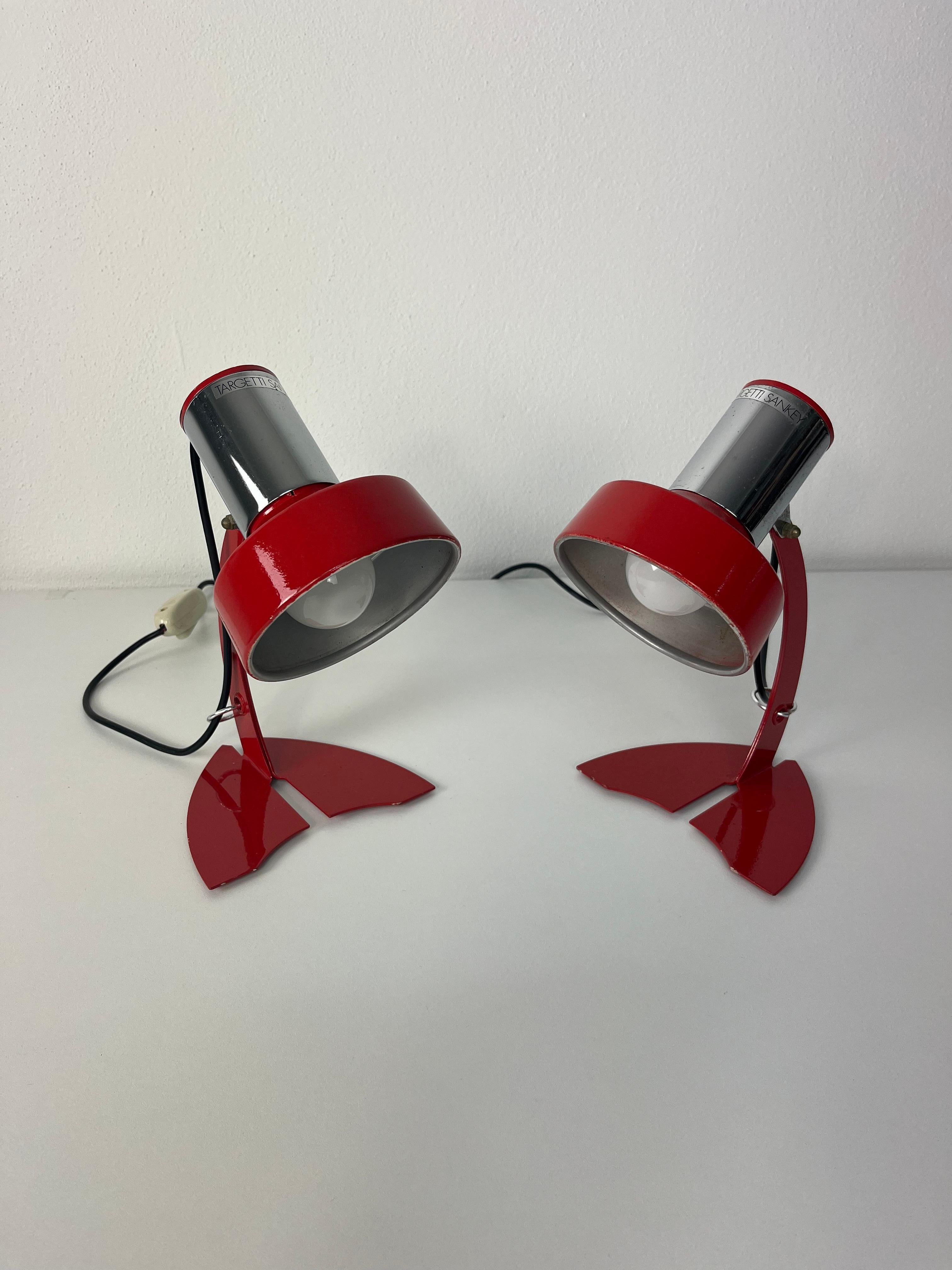 Set of 2 Made in Italy Bedside Lamps Targetti Sankey, 1970s For Sale 2