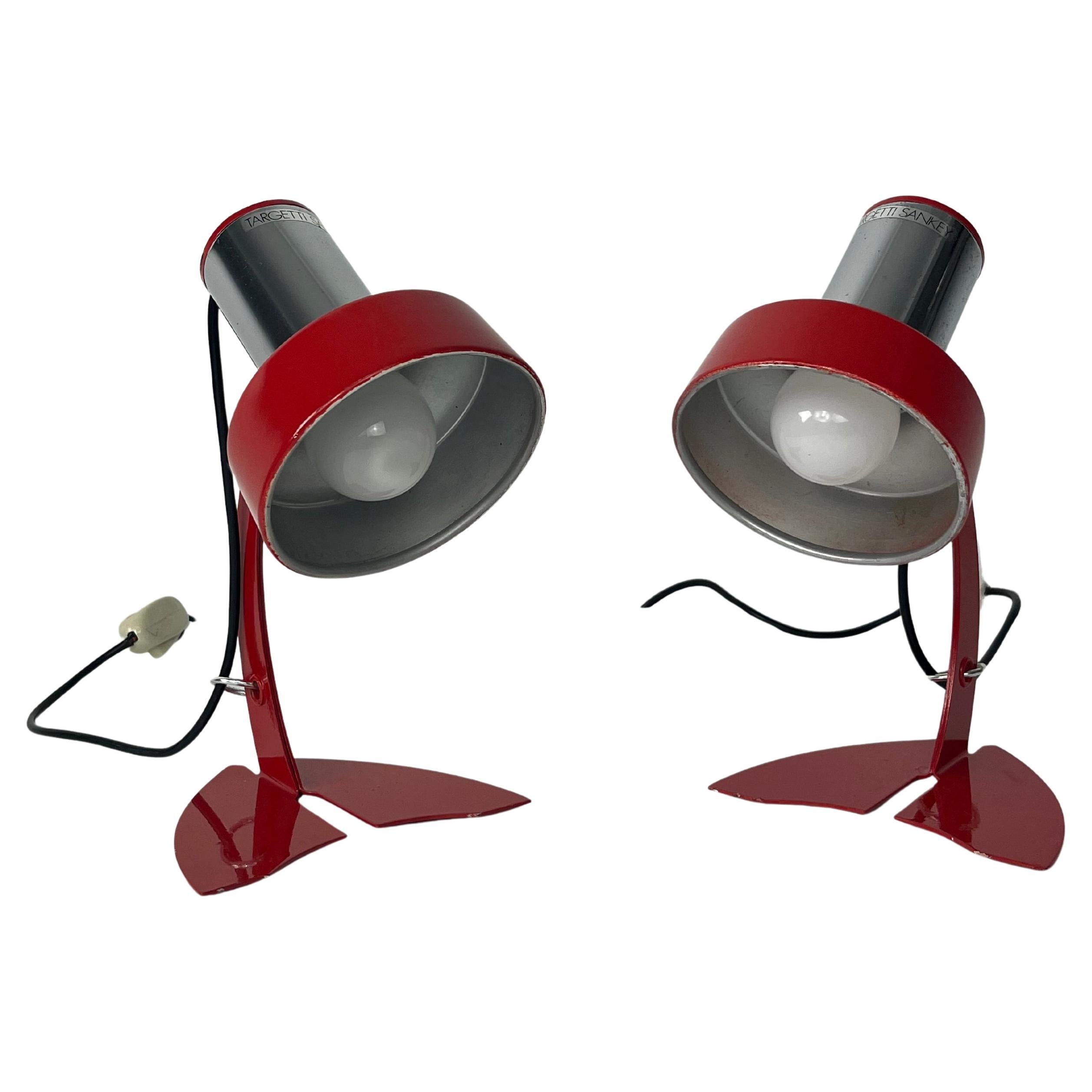 Set di 2 lampade da comodino Made in Italy Targetti Sankey, anni '70