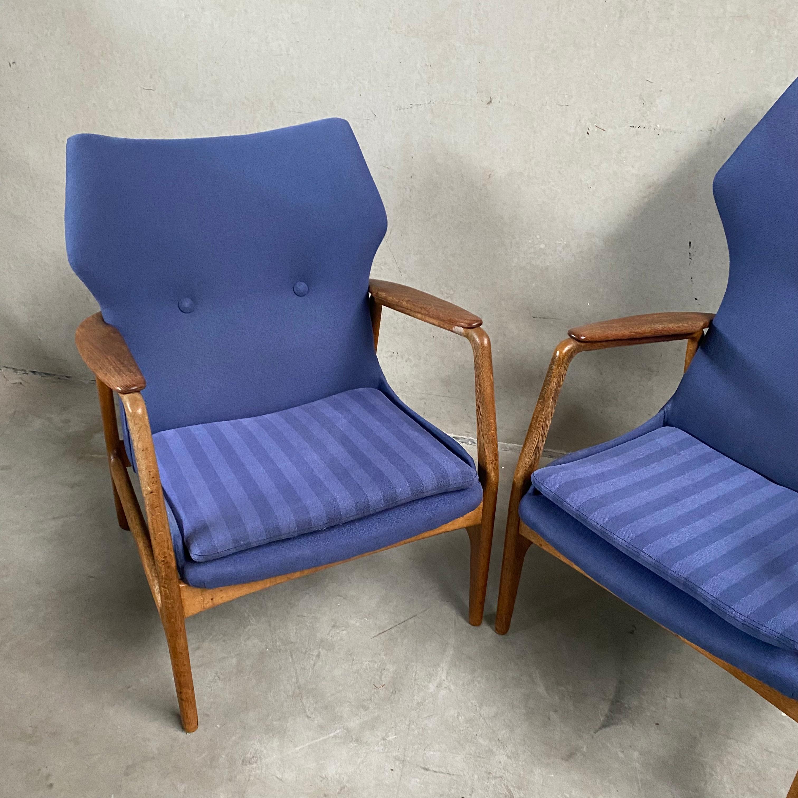 Tissu d'ameublement Ensemble de 2 chaises longues Madsen & Schubell pour Bovenkamp, Pays-Bas 19650