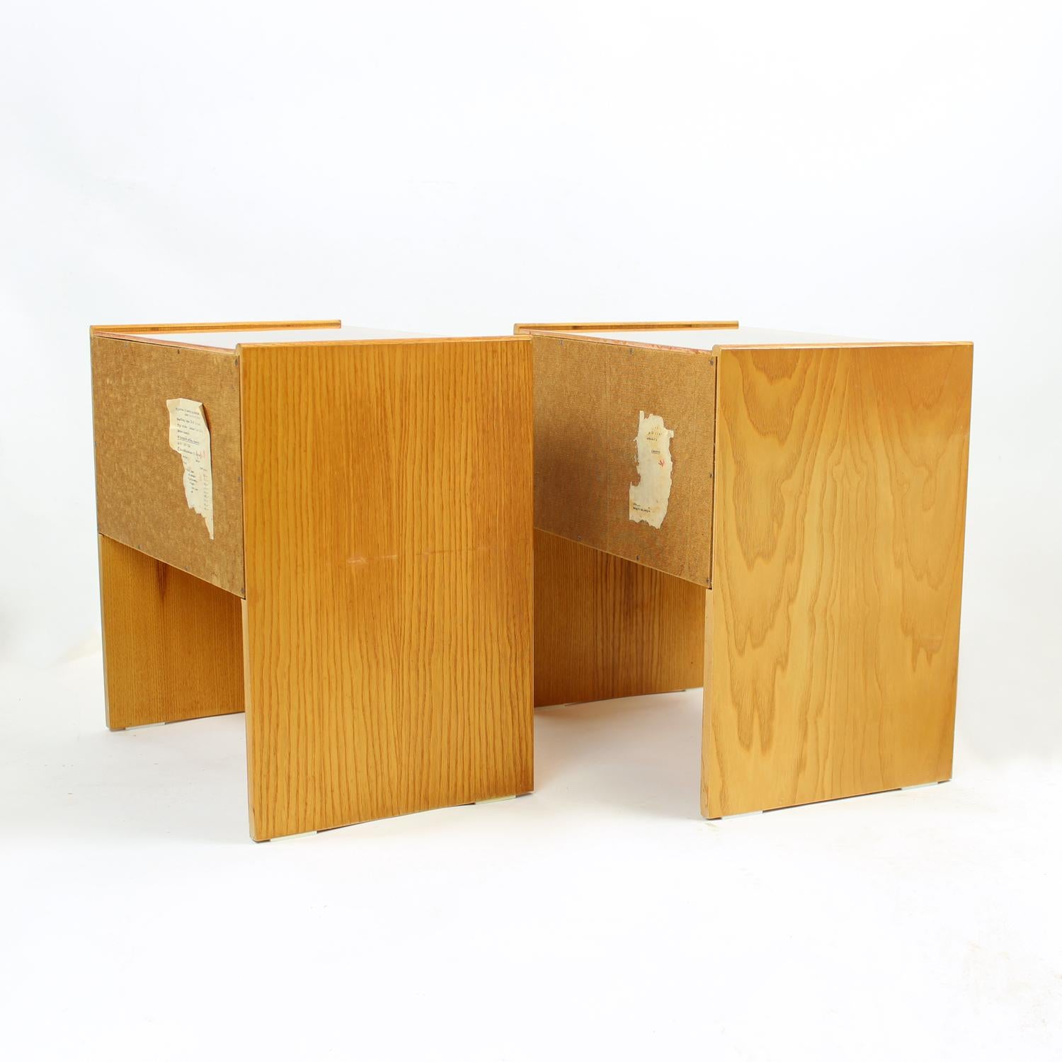Set Of 2 Mahogany Bedside Tables By Up Zavody, Czechoslovakia 1970s For Sale 4