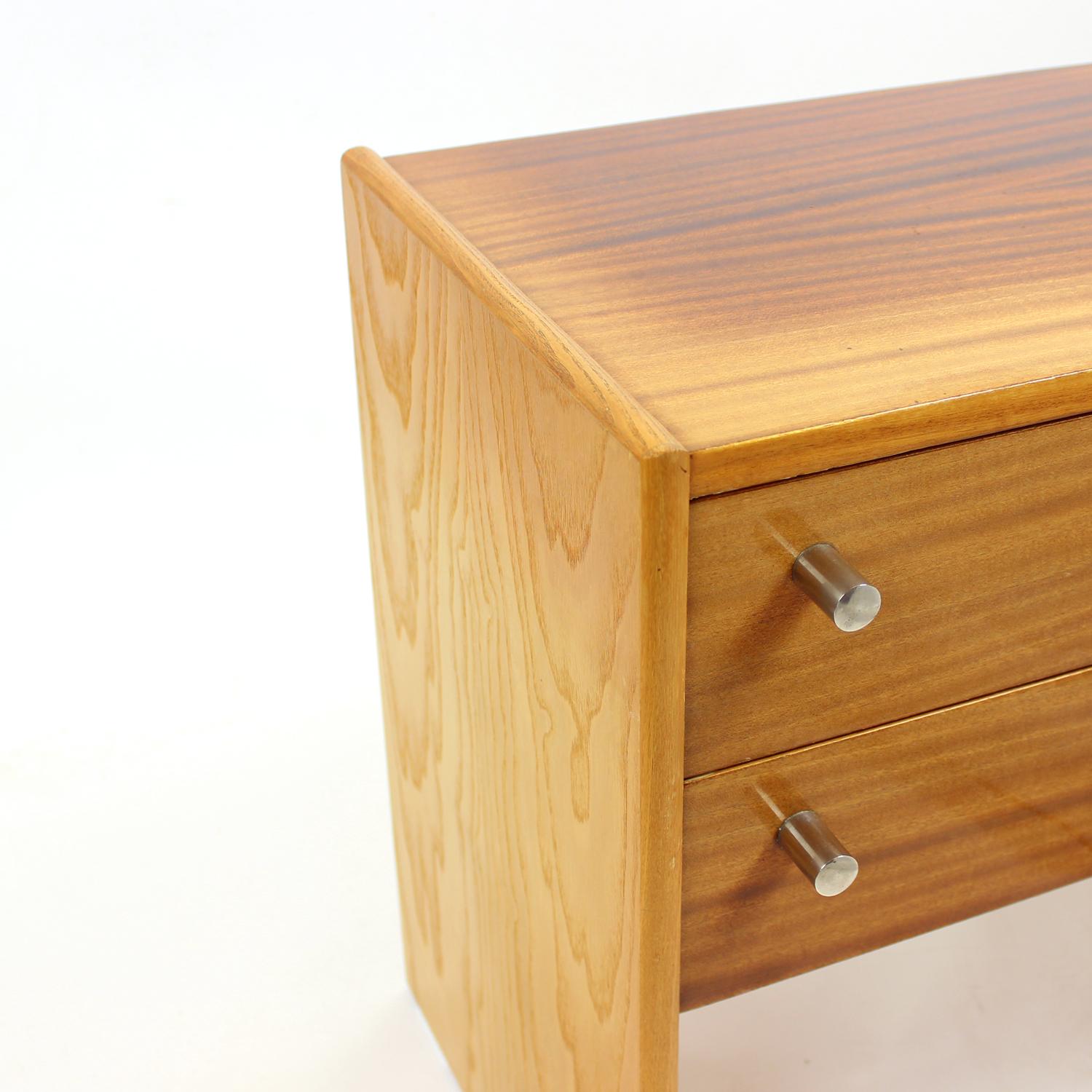 Set Of 2 Mahogany Bedside Tables By Up Zavody, Czechoslovakia 1970s For Sale 11