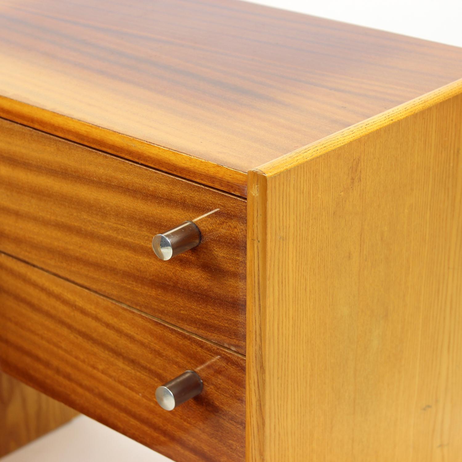 Ash Set Of 2 Mahogany Bedside Tables By Up Zavody, Czechoslovakia 1970s For Sale