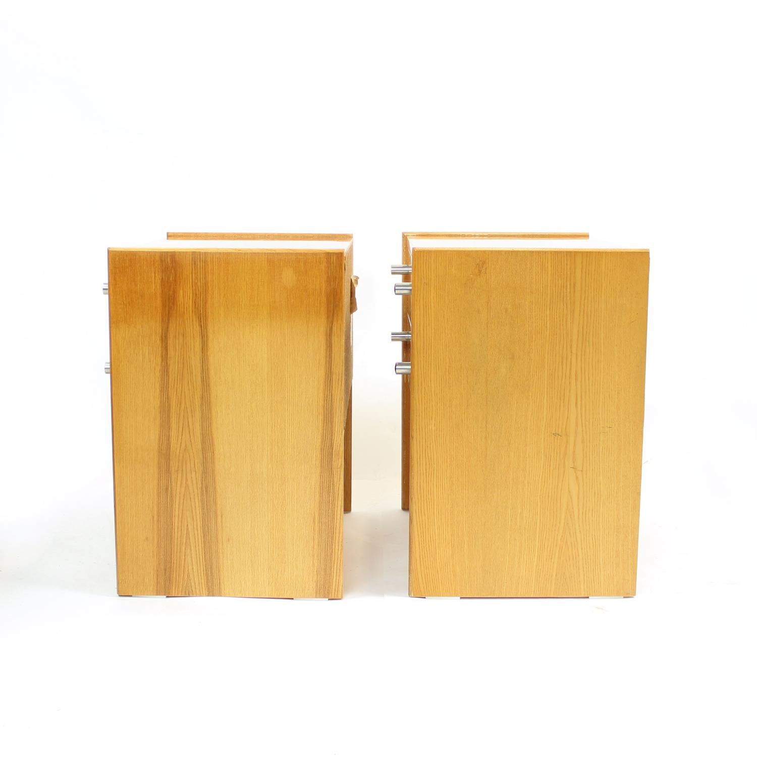 Set Of 2 Mahogany Bedside Tables By Up Zavody, Czechoslovakia 1970s For Sale 1