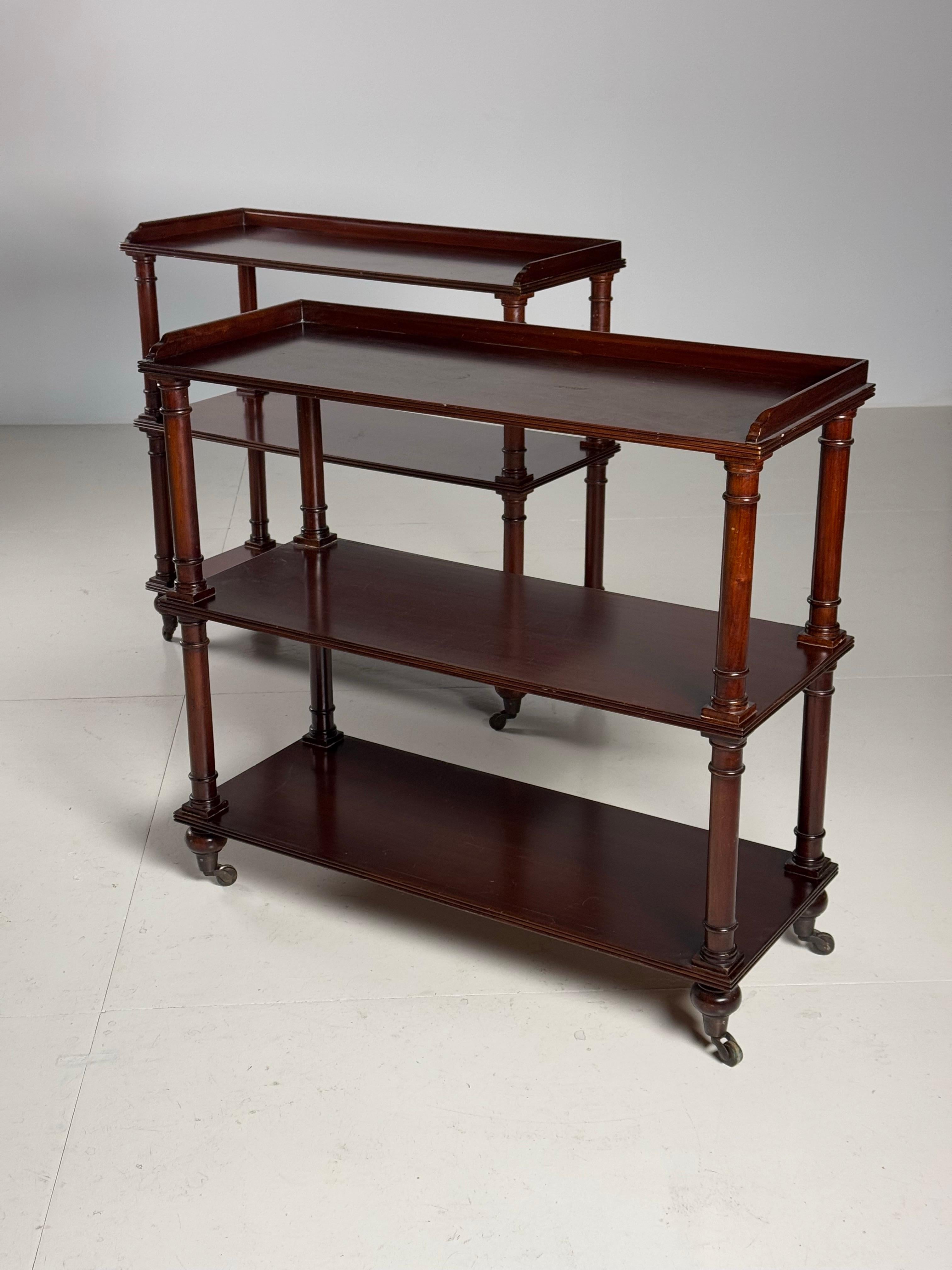 set of 2 mahogany etagères 5
