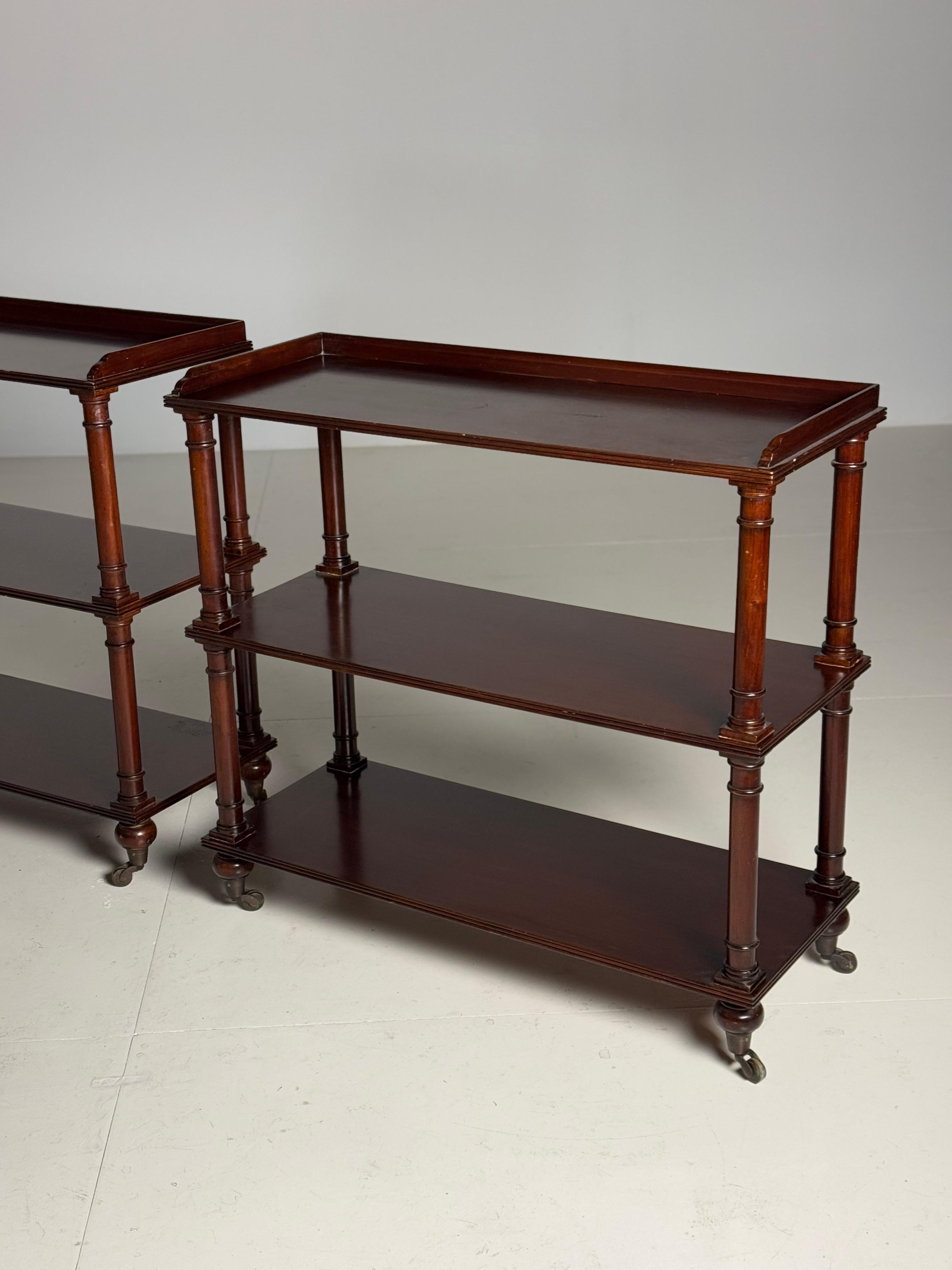 set of 2 mahogany etagères 7