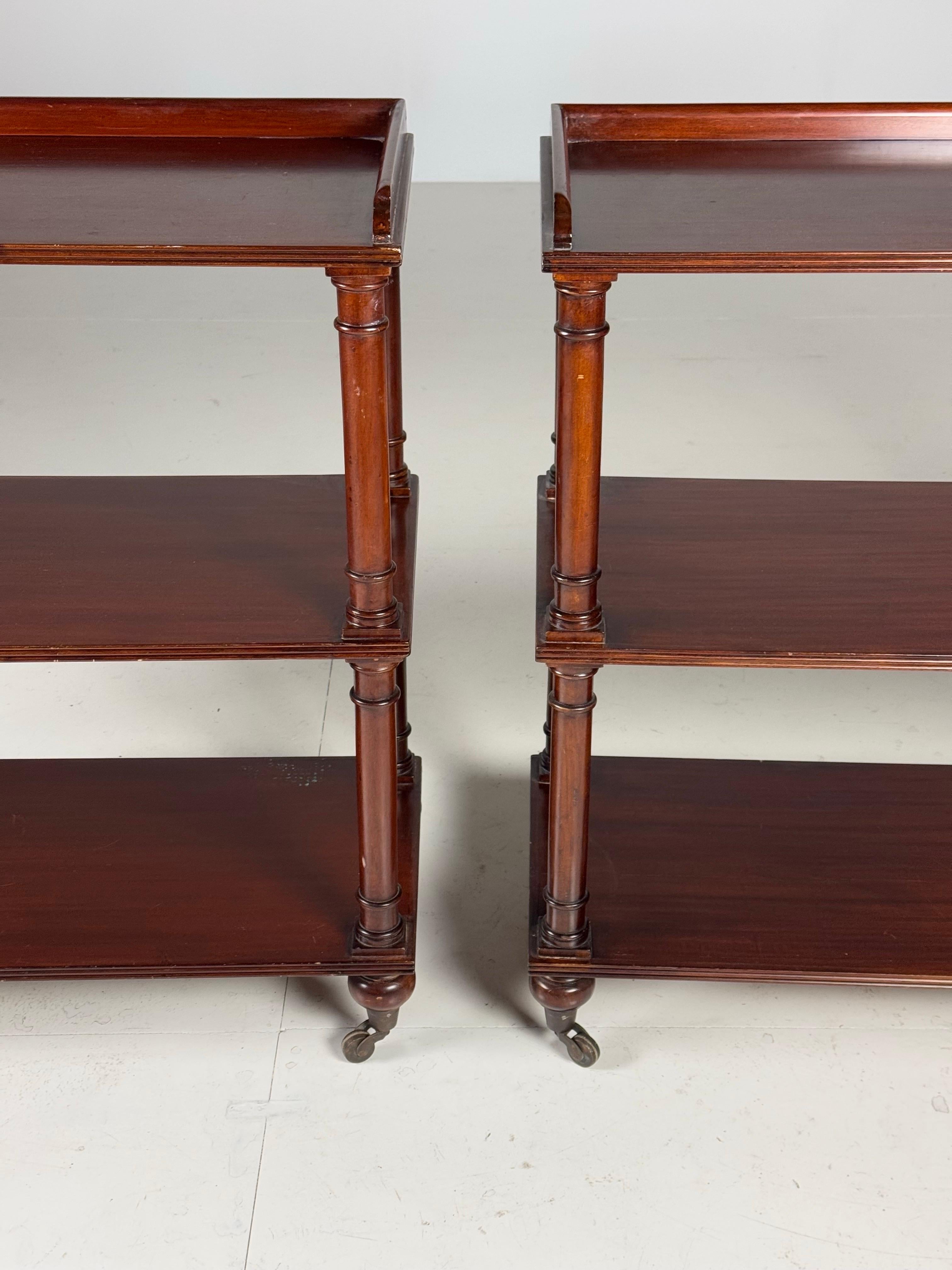 Mahogany set of 2 mahogany etagères