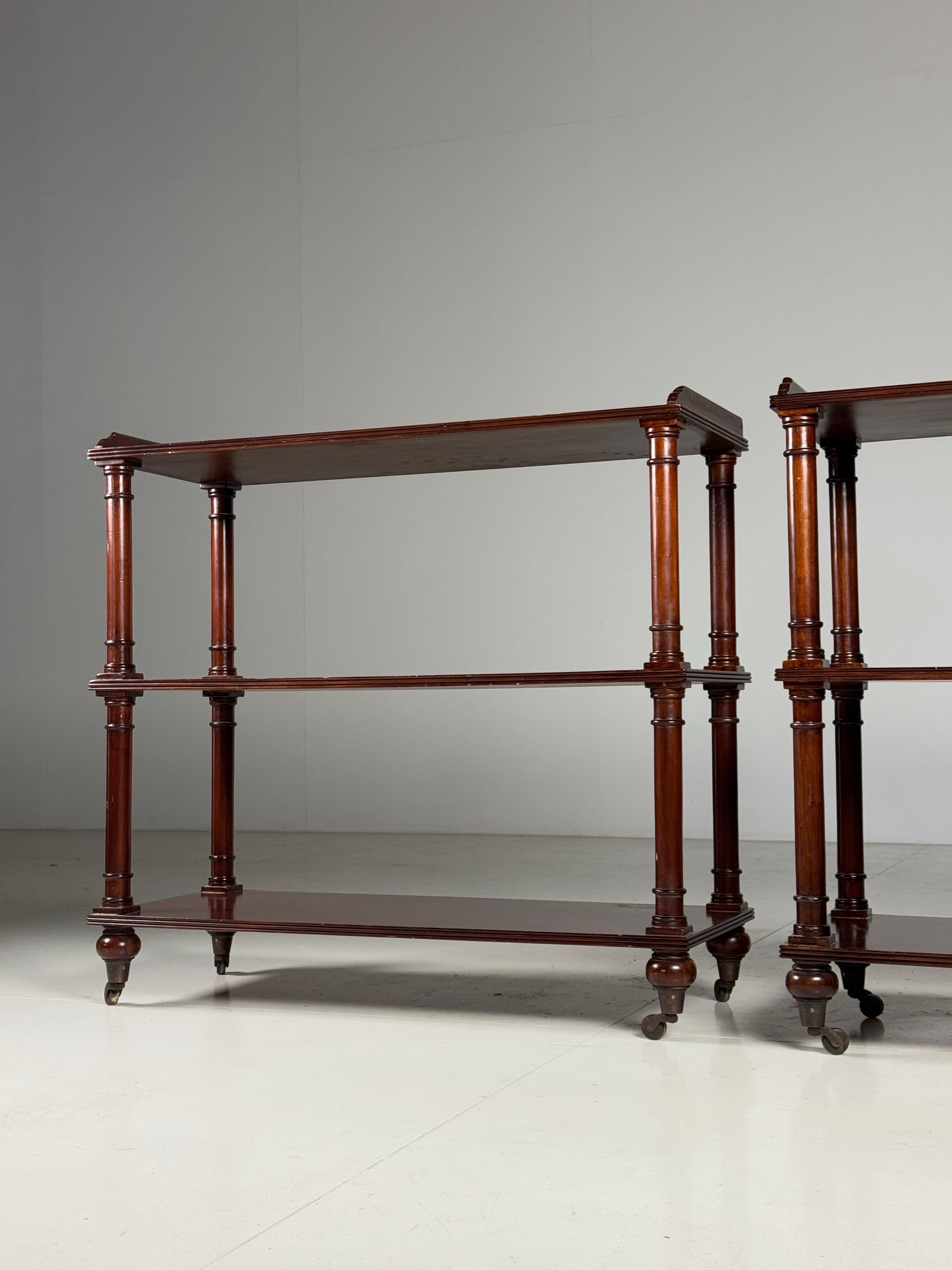 set of 2 mahogany etagères 1