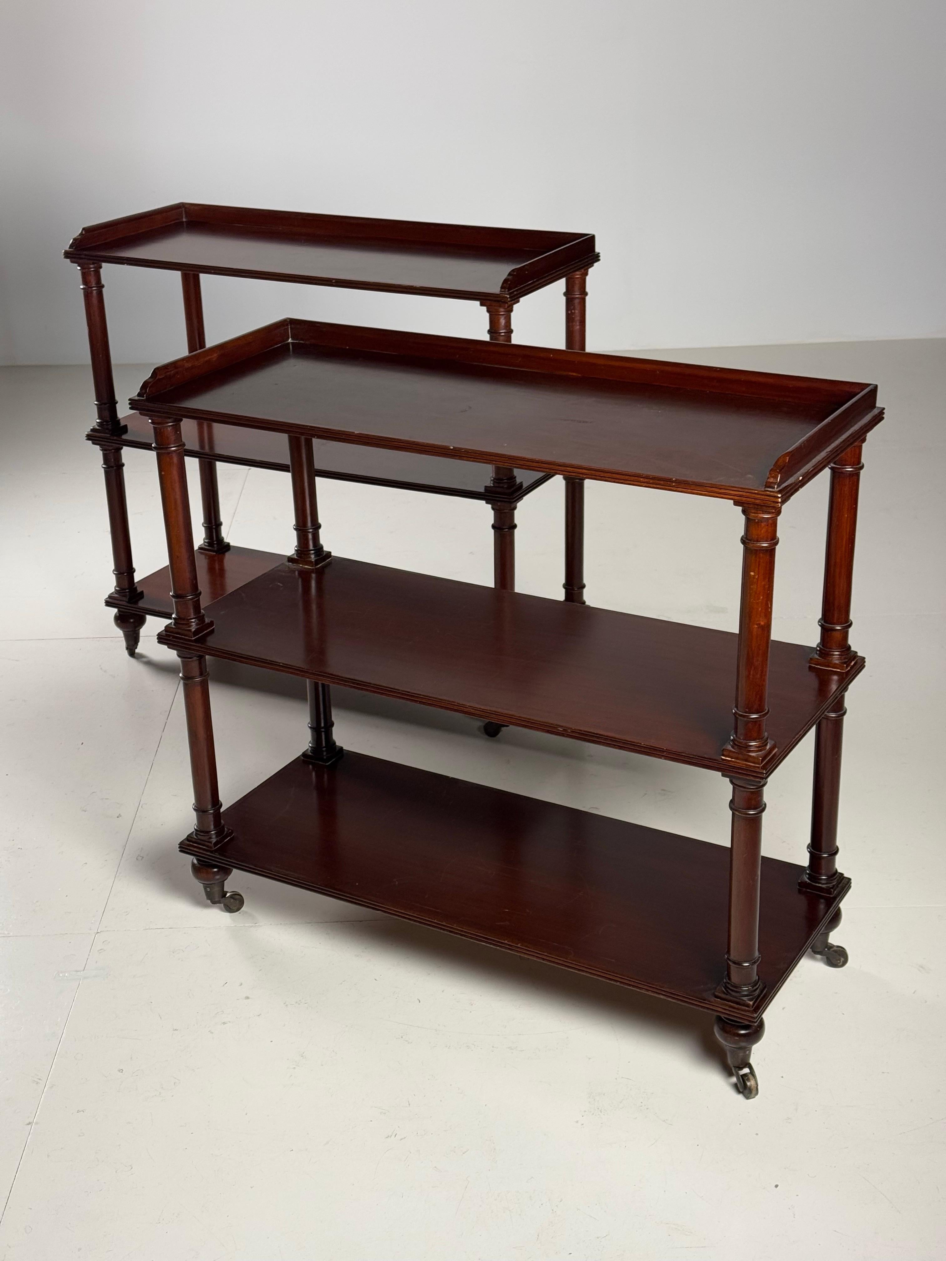 set of 2 mahogany etagères 2