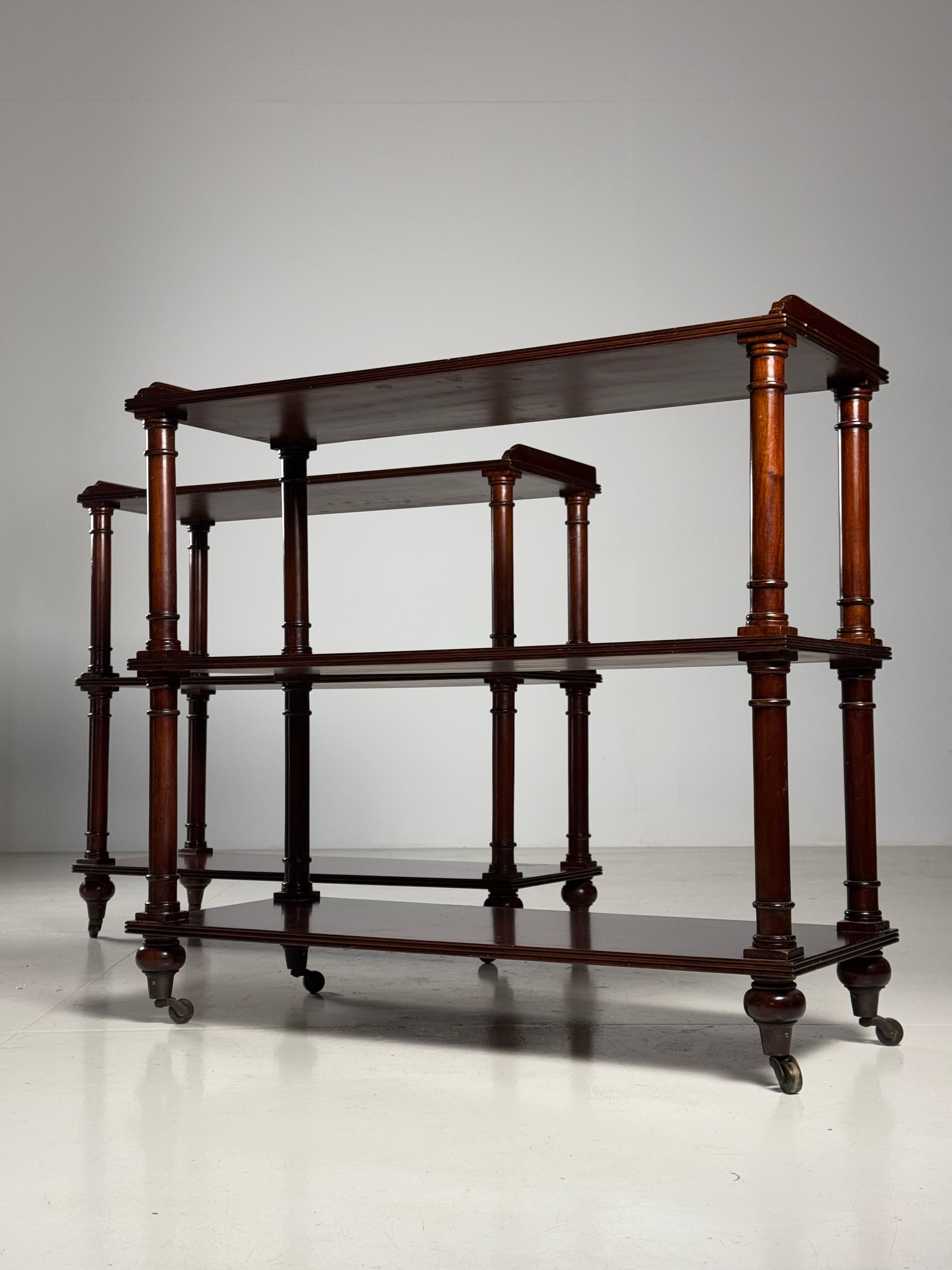 set of 2 mahogany etagères 3