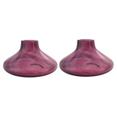 Set of 2 Makemake Purple Iridescent L Vase + Bowl by ELOA