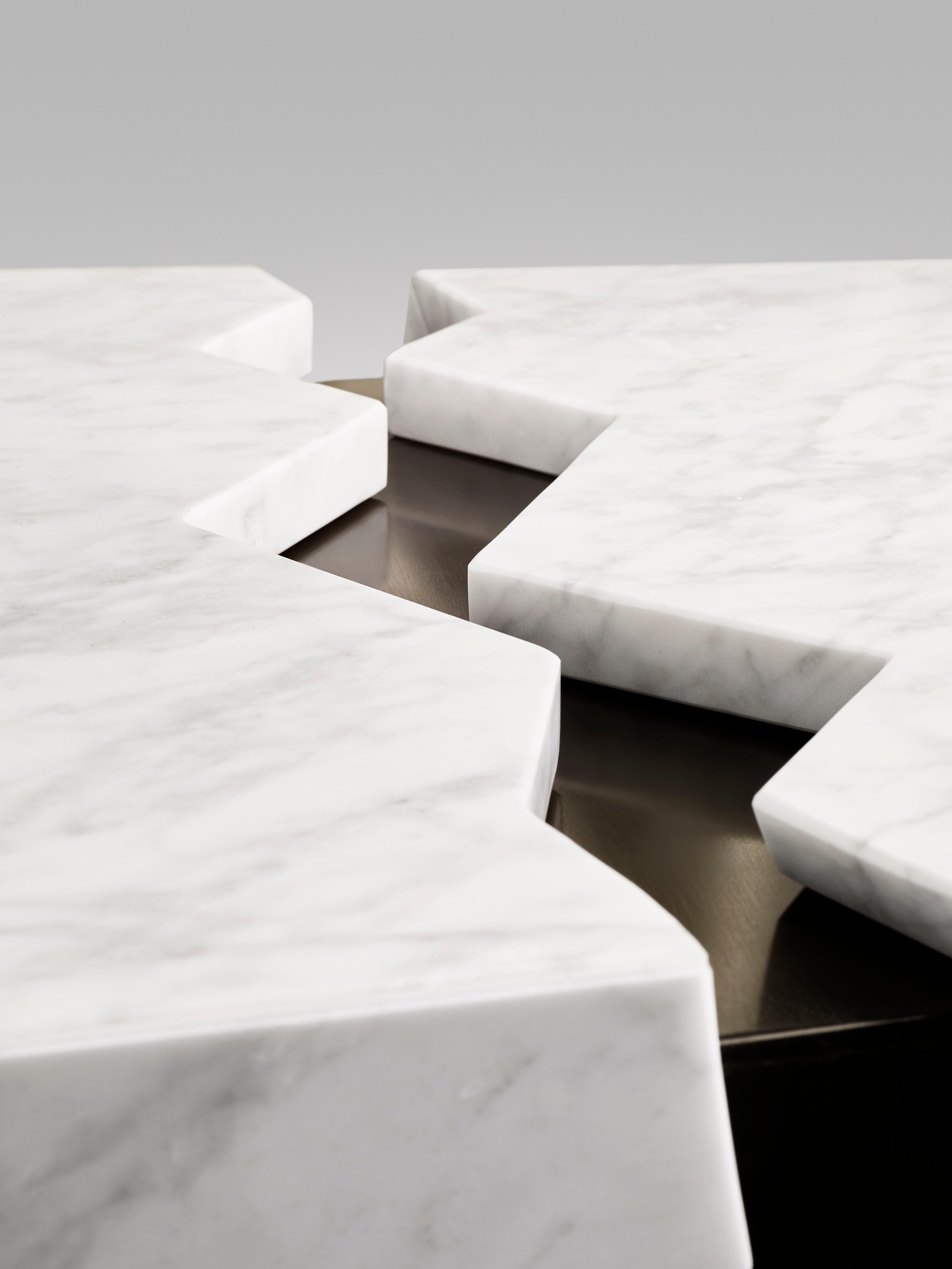 Other Set Of 2 Marble Crepa Coffee Tables by Atelier Terrai For Sale