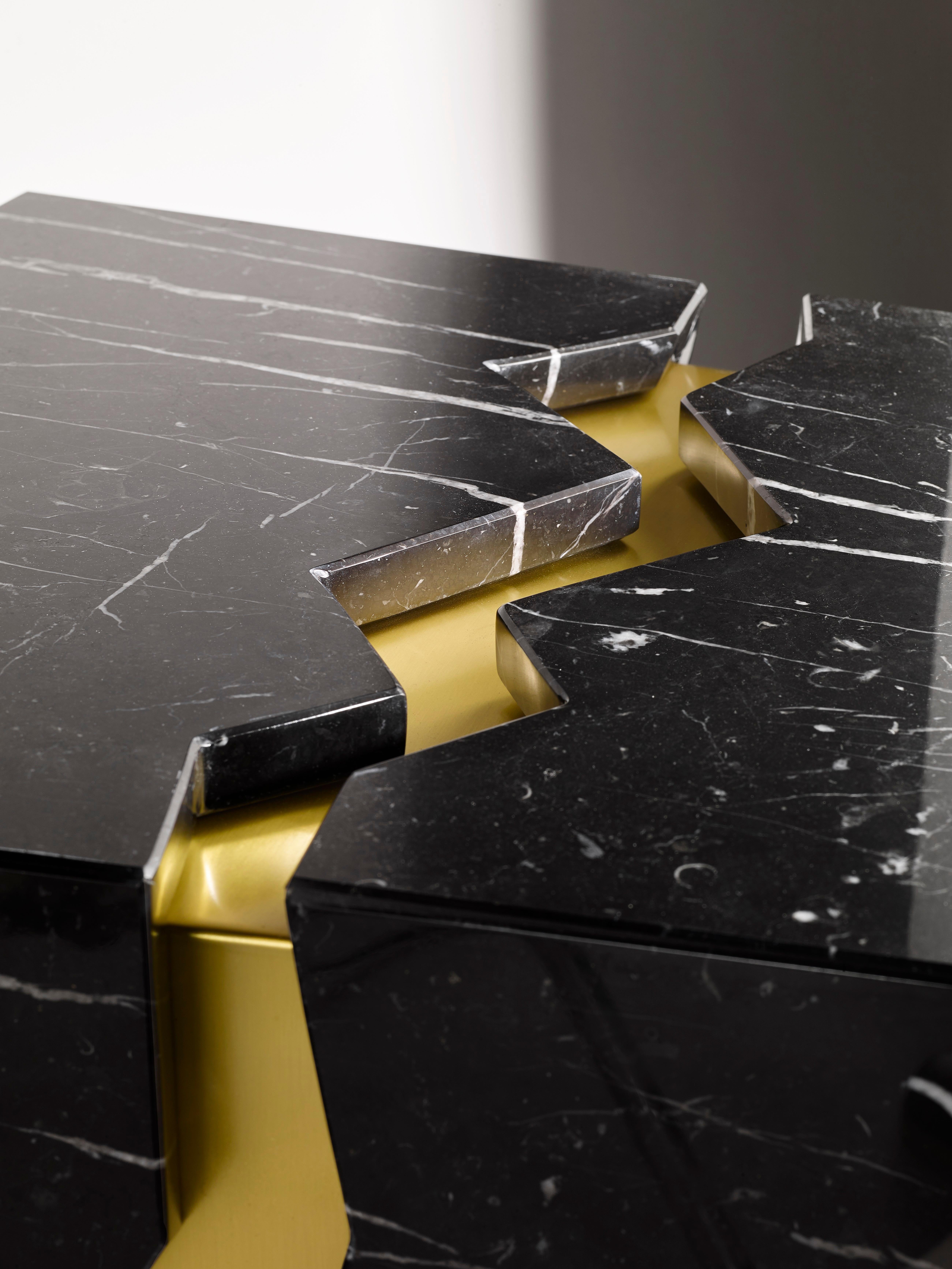 Contemporary Set Of 2 Marble Crepa Coffee Tables by Atelier Terrai For Sale