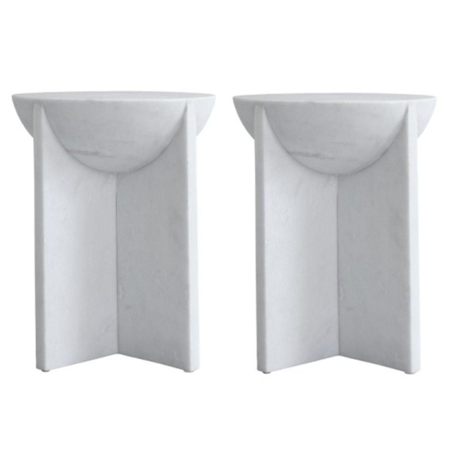 Set of 2 marble cross side table / stool by 101 Copenhagen
Designed by Kristian Sofus Hansen & Tommy Hyldahl
Dimensions: L 35 / W 35 /H 45 cm
Materials: marble

With its geometric shapes and sharp lines, Cross is inspired by architectural