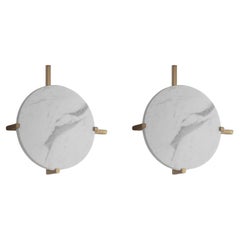 Set of 2 Marble Disc Wall Lights by Square in Circle