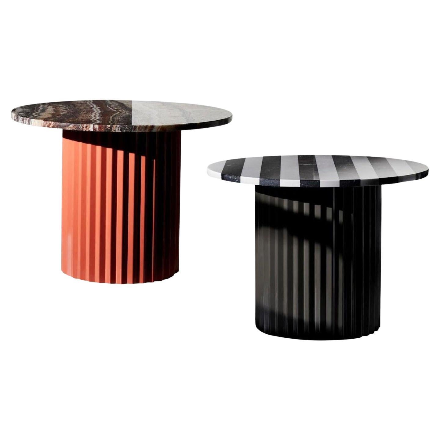 Set of 2 Marble Tables by Lisette Rützou For Sale