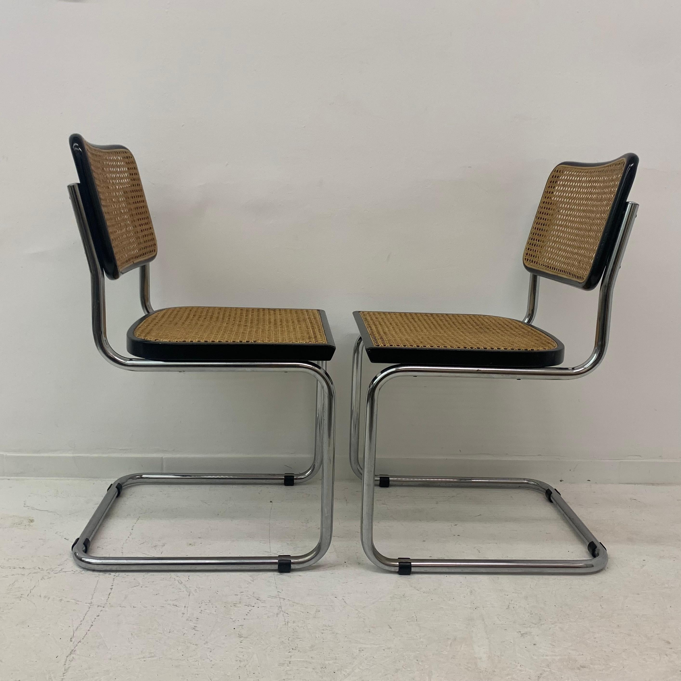 Set of 2 Marcel Breuer Cesca dining chair , 1970’s For Sale 8