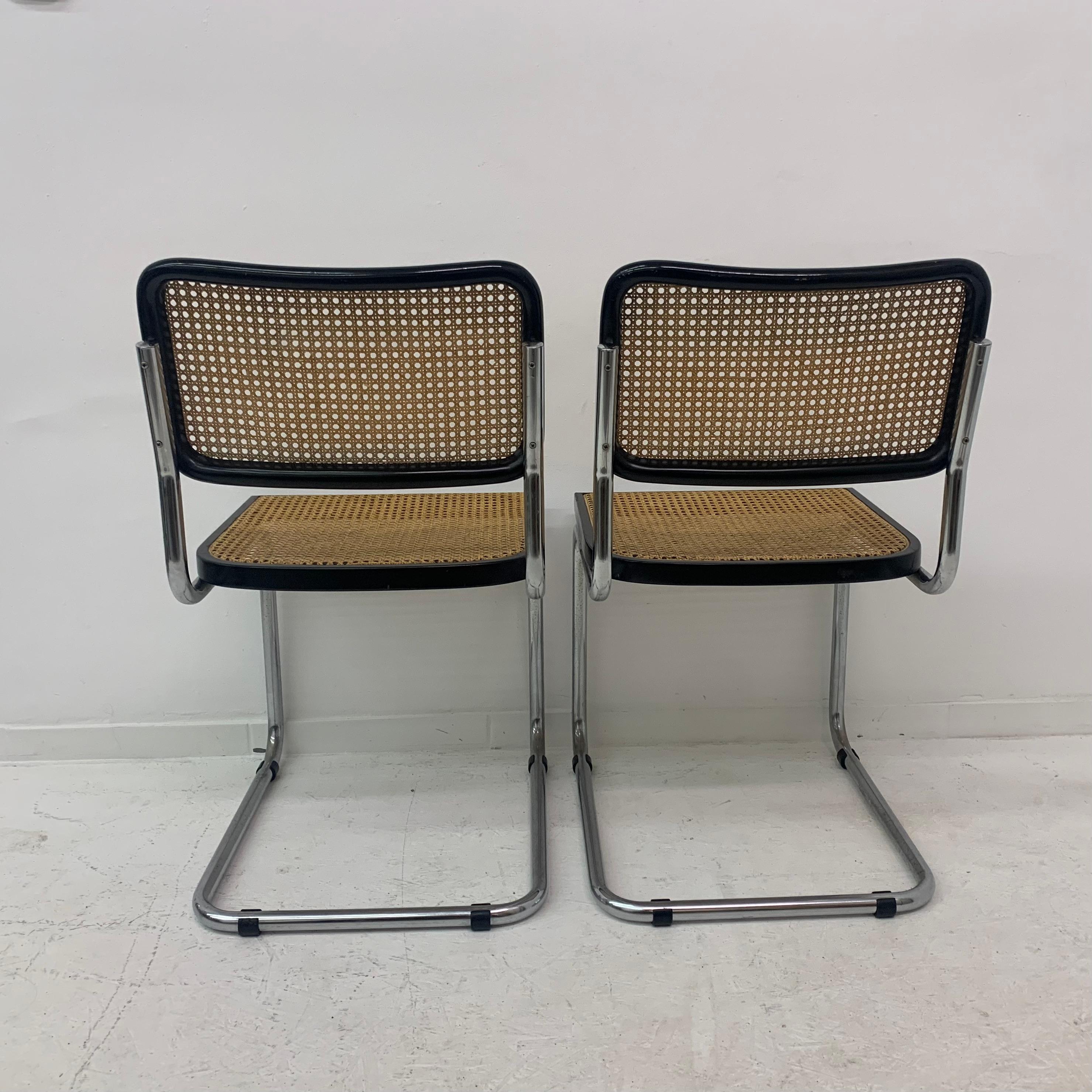 Set of 2 Marcel Breuer Cesca dining chair , 1970’s For Sale 9