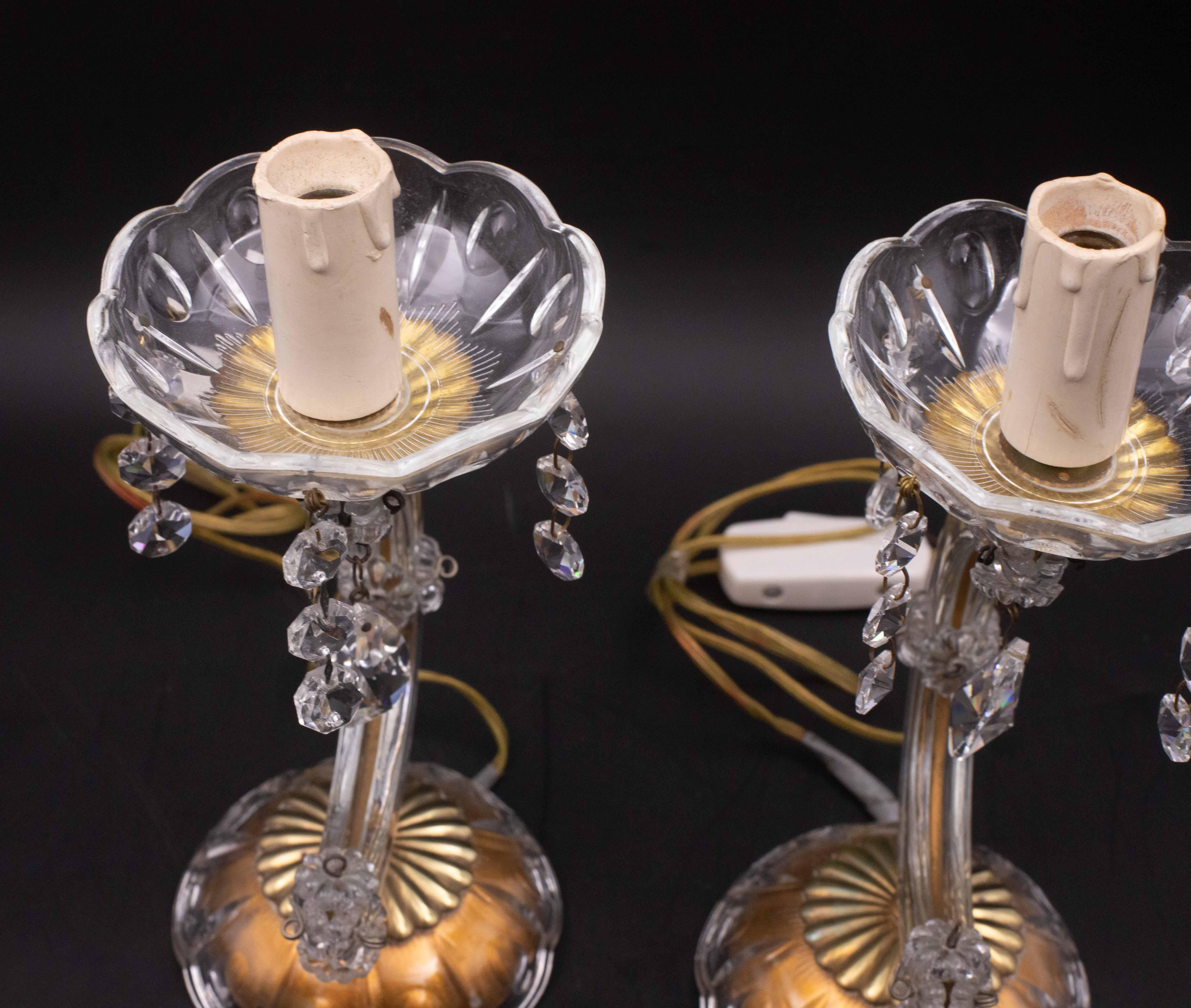 Ensemble de 2 lampes de table en cristal de style Marie-Thérèse en vente 5