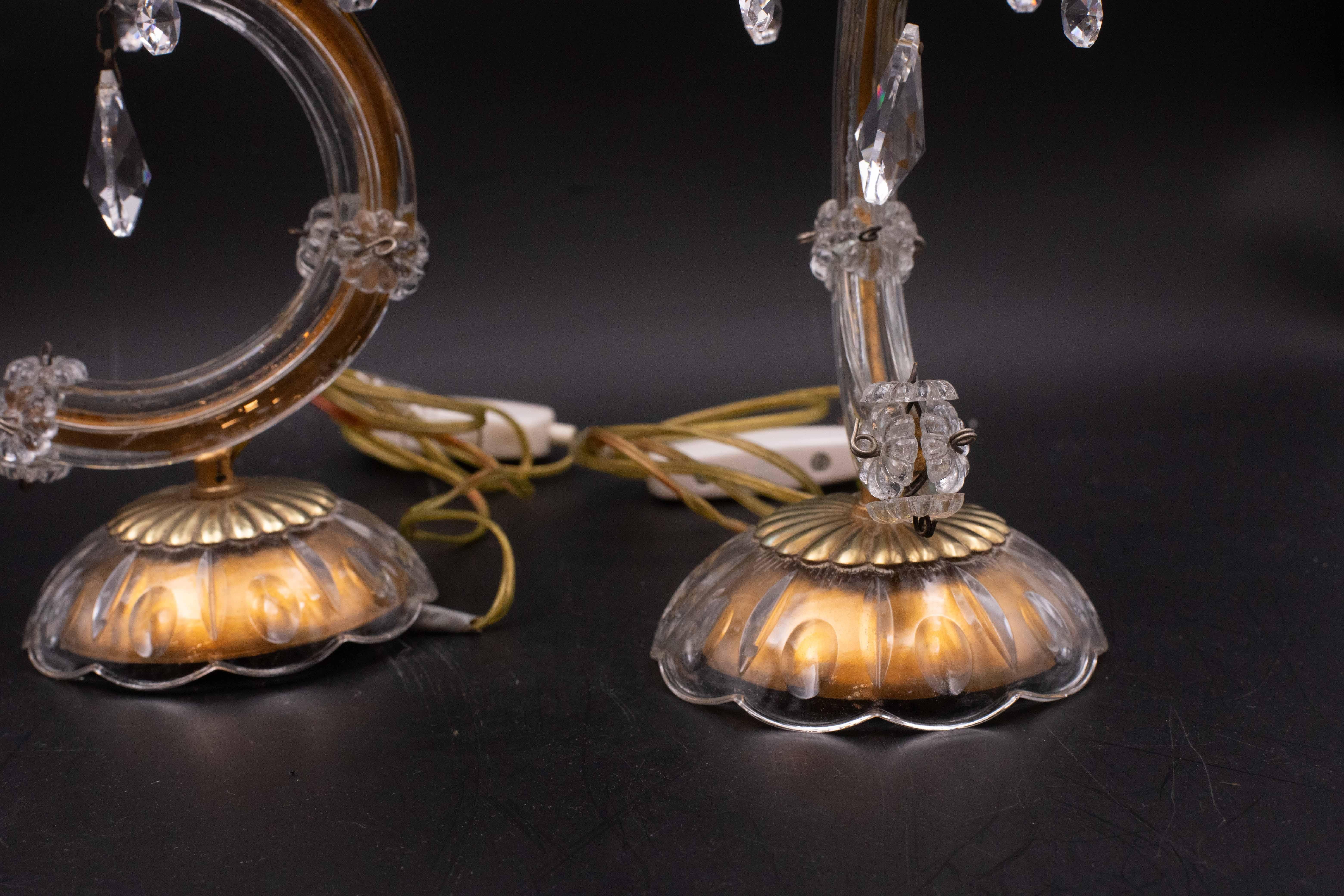 Ensemble de 2 lampes de table en cristal de style Marie-Thérèse en vente 1