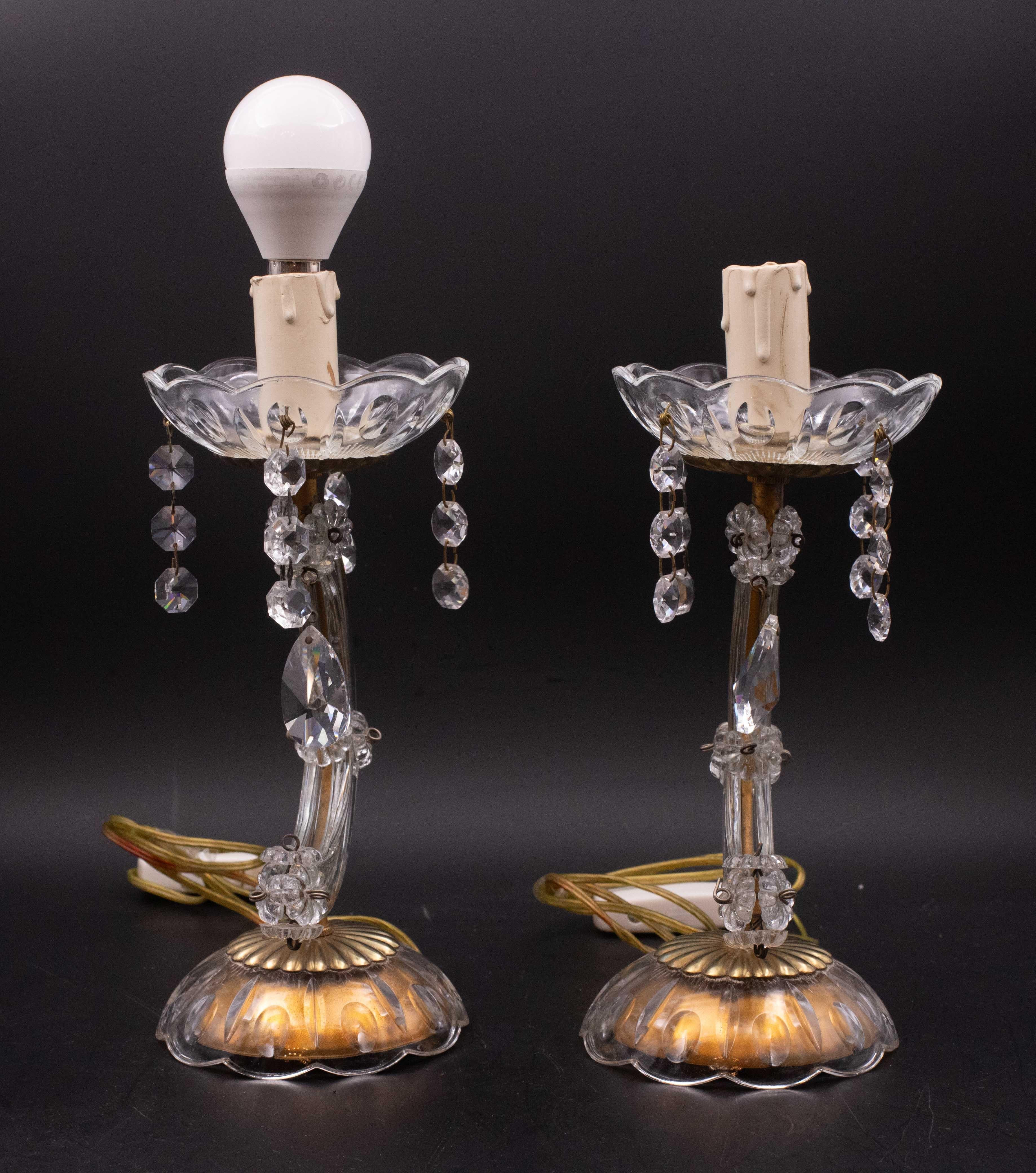 Ensemble de 2 lampes de table en cristal de style Marie-Thérèse en vente 2