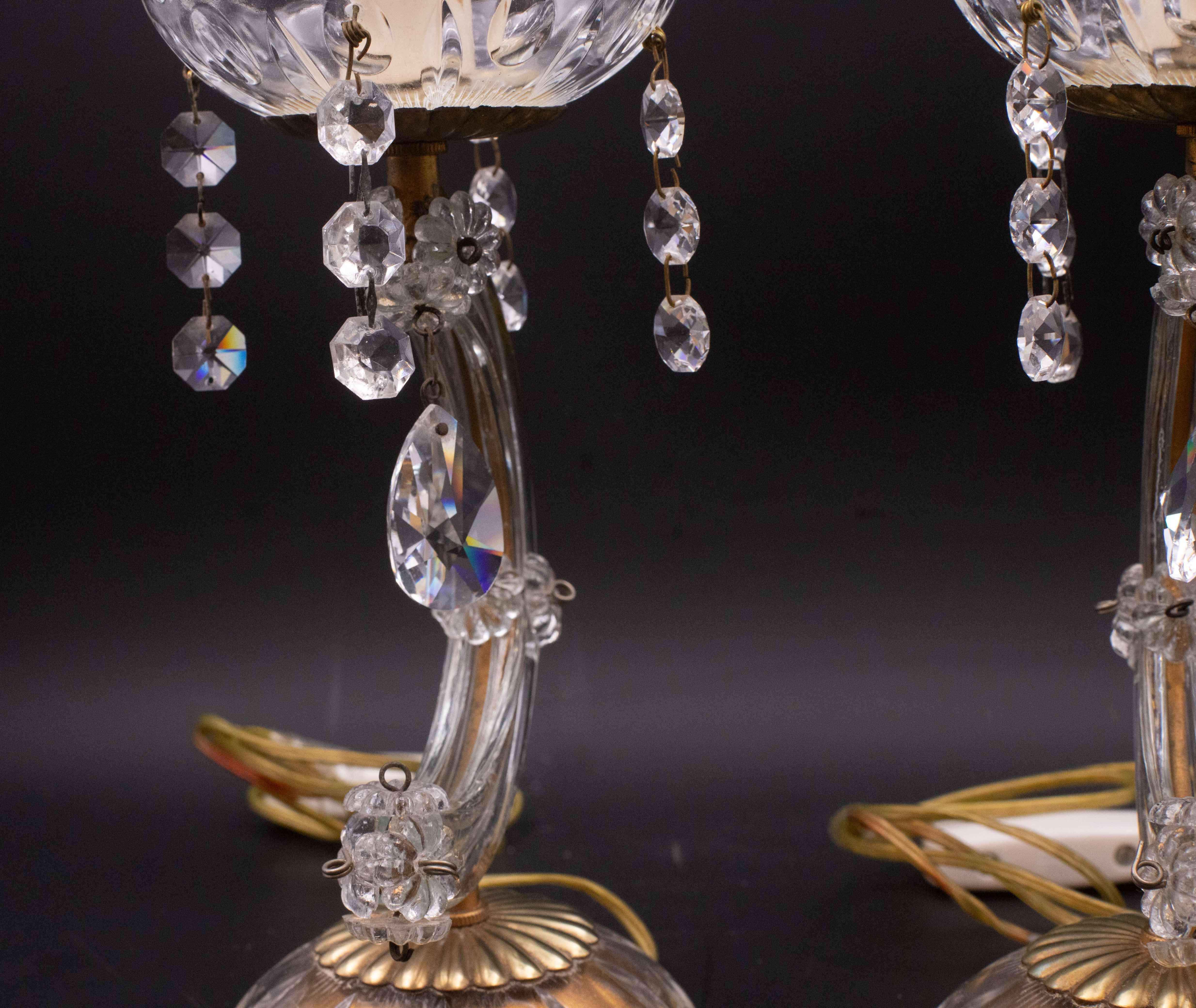 Ensemble de 2 lampes de table en cristal de style Marie-Thérèse en vente 3