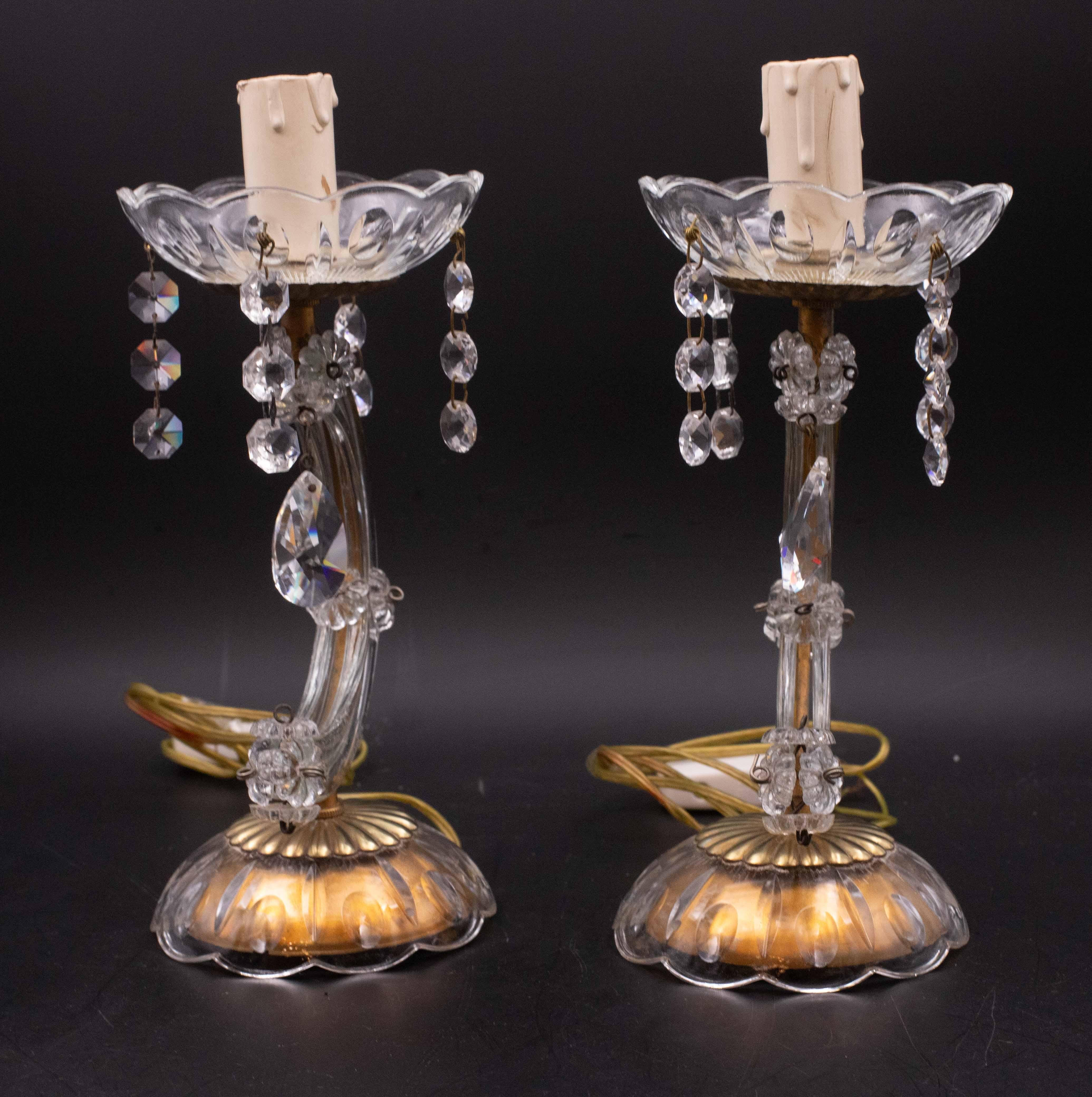 Ensemble de 2 lampes de table en cristal de style Marie-Thérèse en vente 4