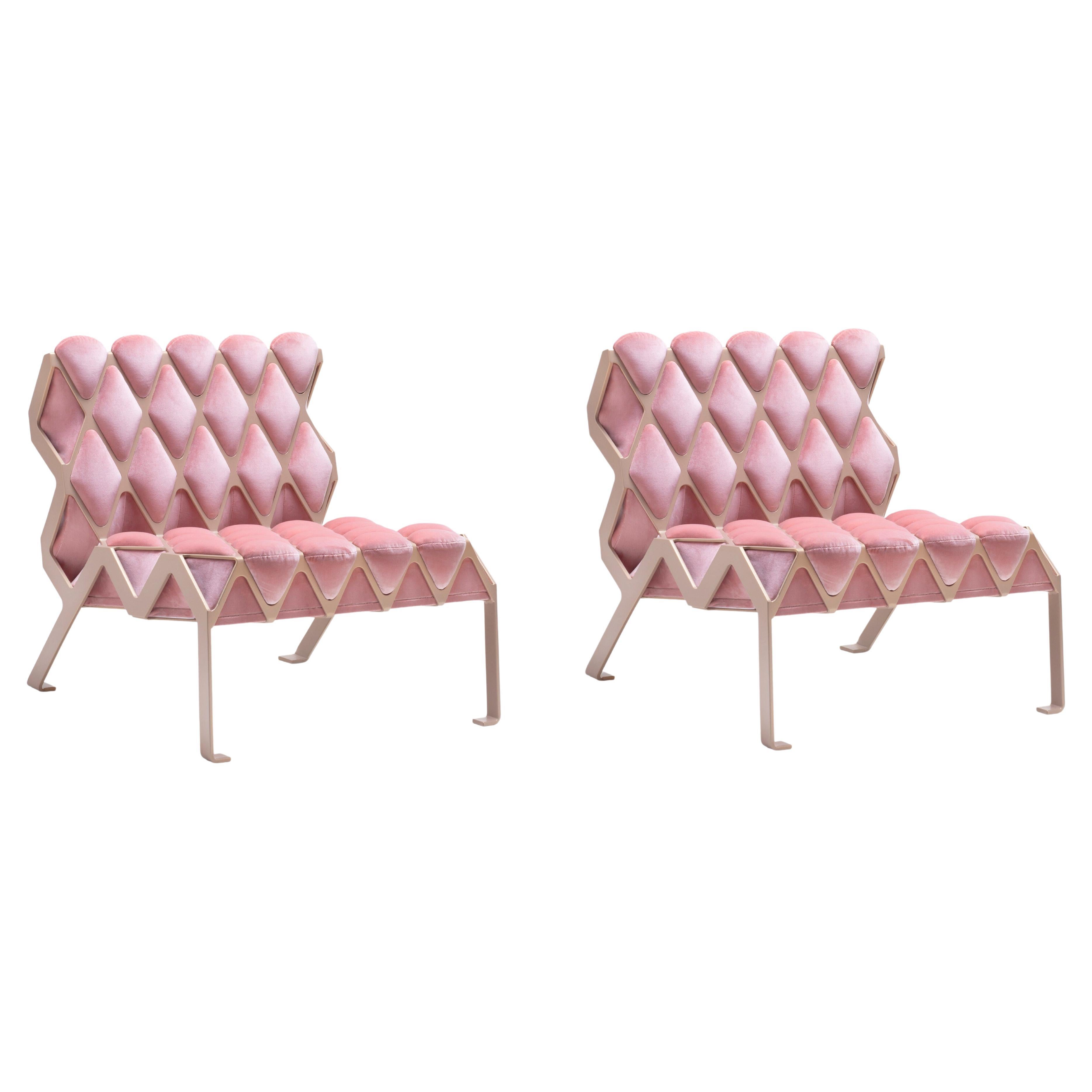 Set of 2 Marie-Antoinette Matrice Chairs by Plumbum For Sale