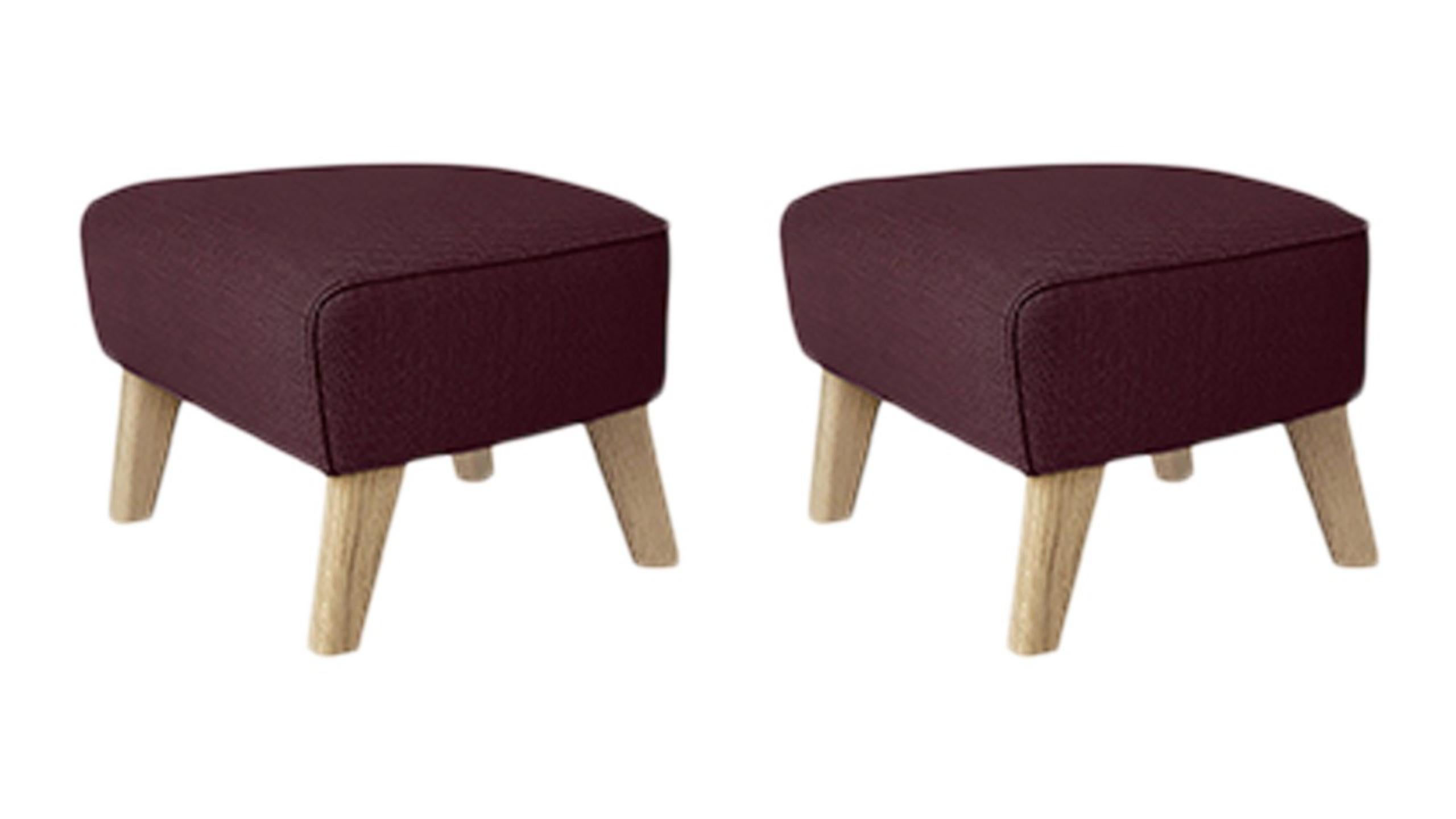 Set of 2 maroon, natural oak Raf Simons Vidar 3 my own chair footstool by Lassen
Dimensions: W 56 x D 58 x H 40 cm 
Materials: Textile
Also available: Other colors available

The my own chair footstool has been designed in the same spirit as